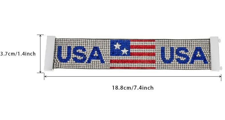 Rhinestones Classic Patriotic Bracelet - US Flag Pattern Bracelets