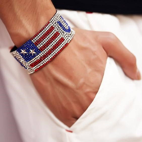 Rhinestones Classic Patriotic Bracelet - US Flag Pattern Bracelets