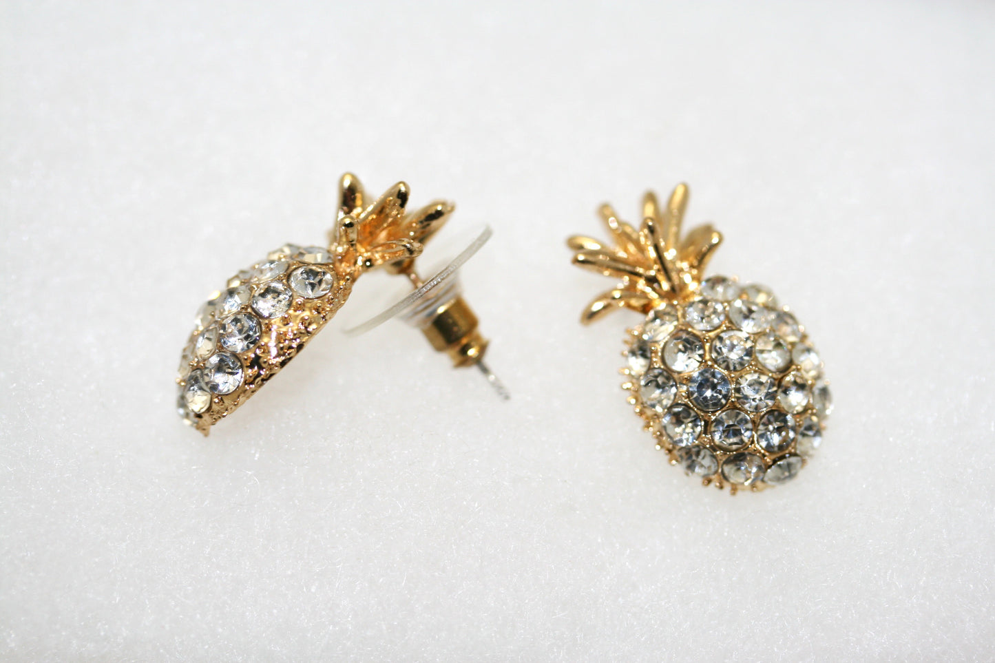 Pineapple Earrings CZ Crystal Chaton Stud Earring