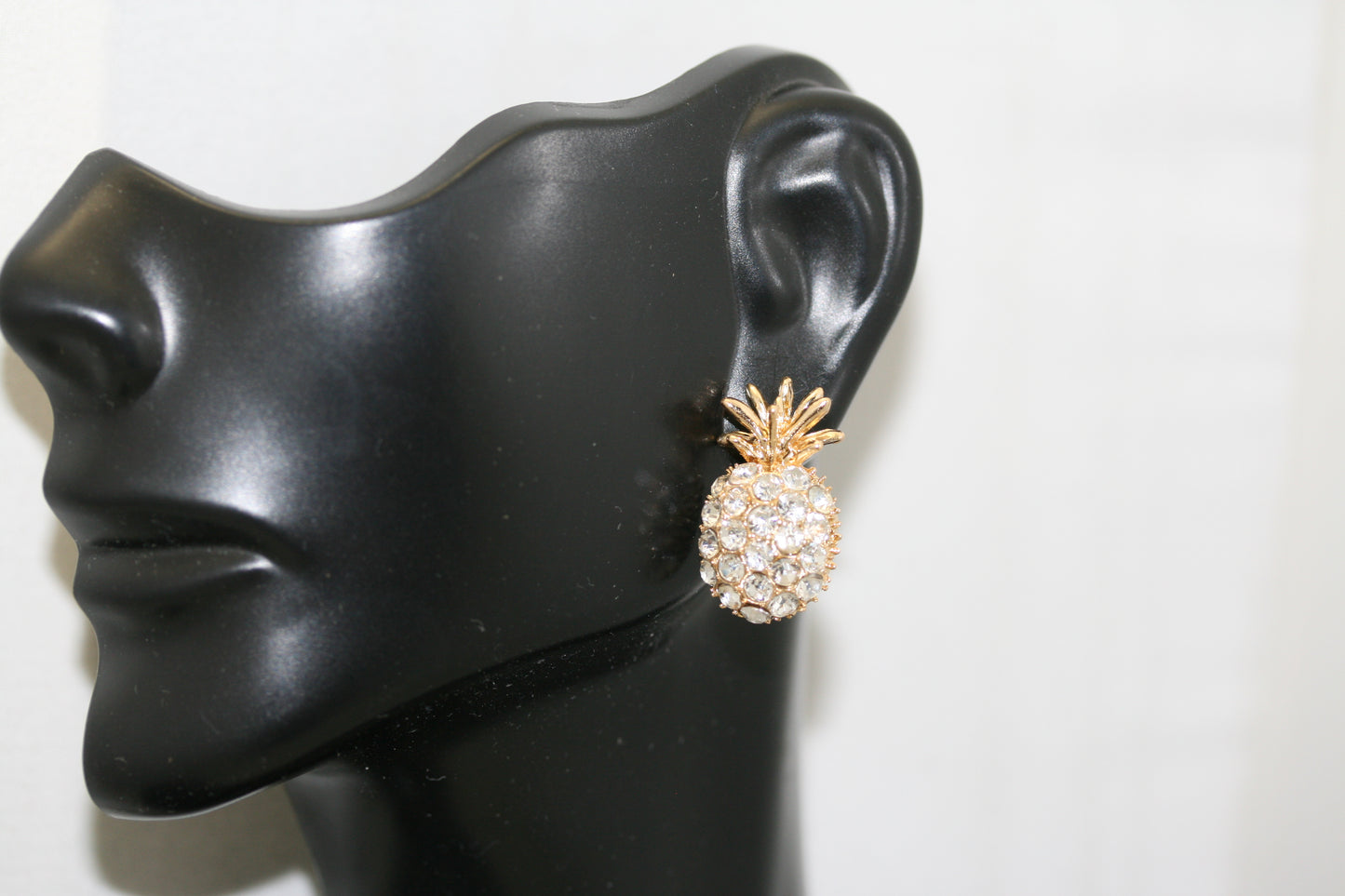 Pineapple Earrings CZ Crystal Chaton Stud Earring