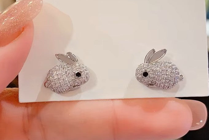 Crystal rabbit earring Easter rabbit bunny earrring