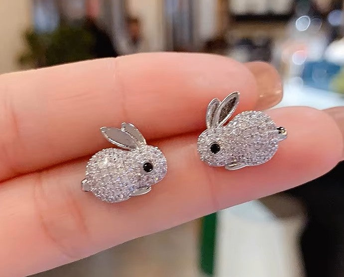 Crystal rabbit earring Easter rabbit bunny earrring