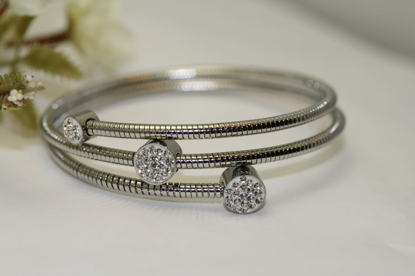 Just Love Jewels Stainless Steel Cable Wire Wrap Style Stacking Bangle Bracelet