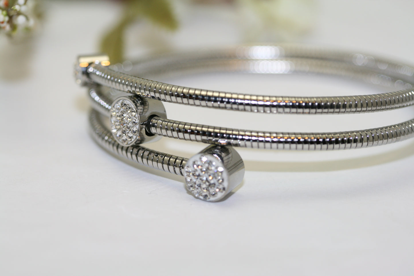 Just Love Jewels Stainless Steel Cable Wire Wrap Style Stacking Bangle Bracelet