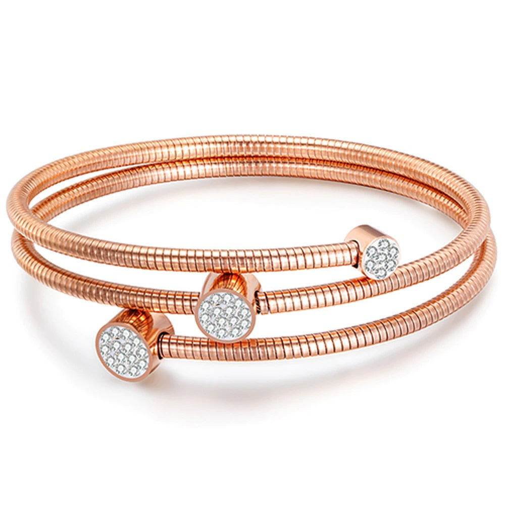 Just Love Jewels Stainless Steel Cable Wire Wrap Style Stacking Bangle Bracelet