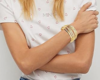 Chunky Gold Cuff Bracelet Fashion Alloy Round Chain Charms Cuff Bracelet For Women