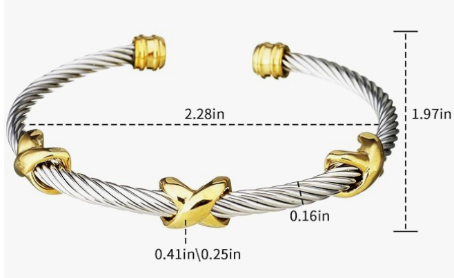 Dream Bracelet - Gold Silver - Stainless Steel Twisted Cable Bracelet For Women