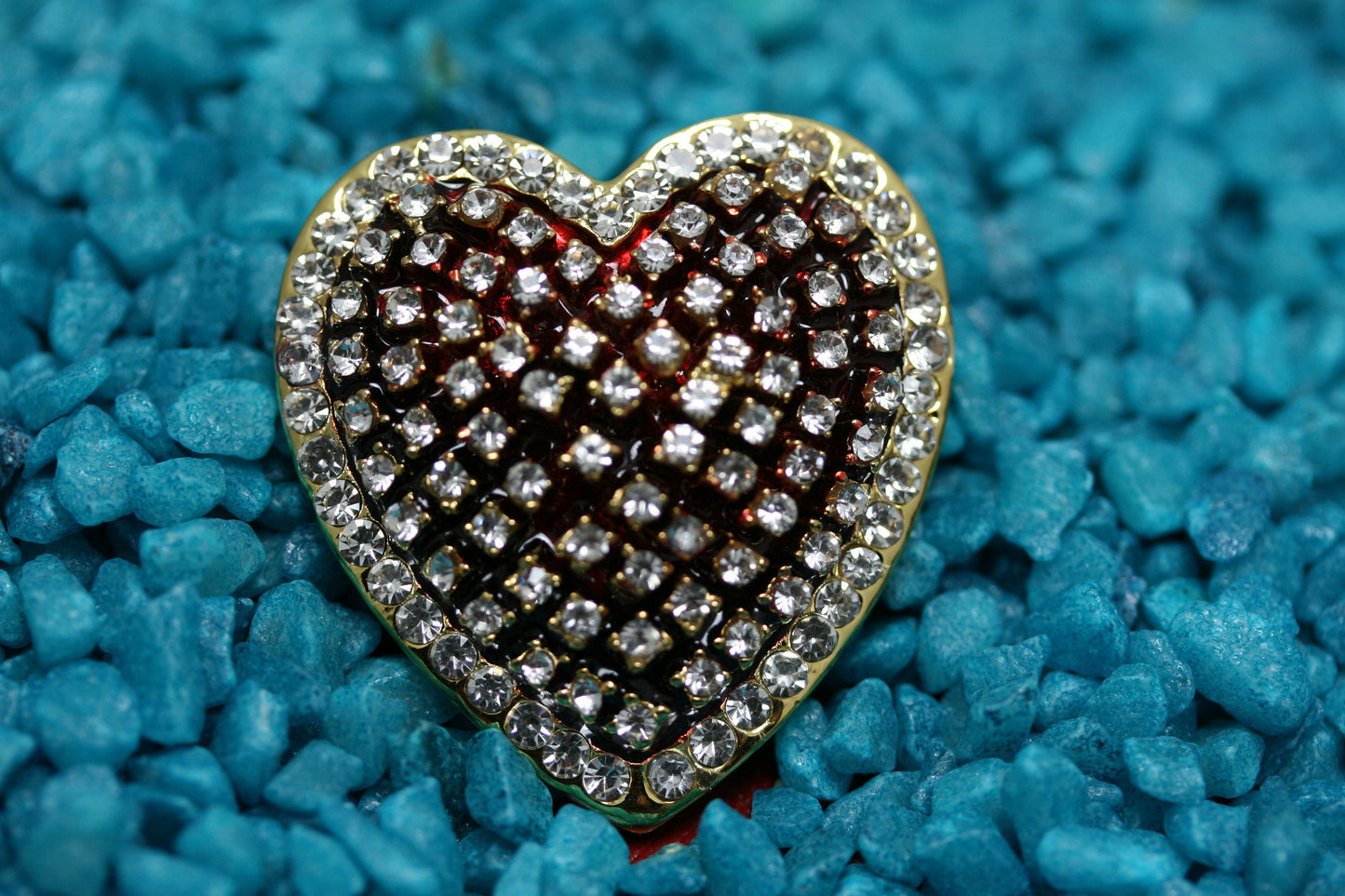 Valentine’s Day Ruby Red Rhinestone Heart Brooch Pin, Valentine's Day Jewelry Gift For Her, Fashion Jewelry
