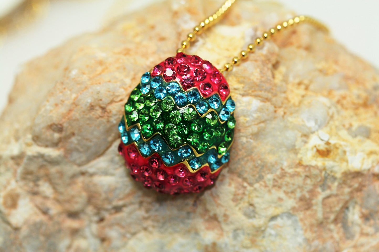 Rhinestone Easter egg Pendant