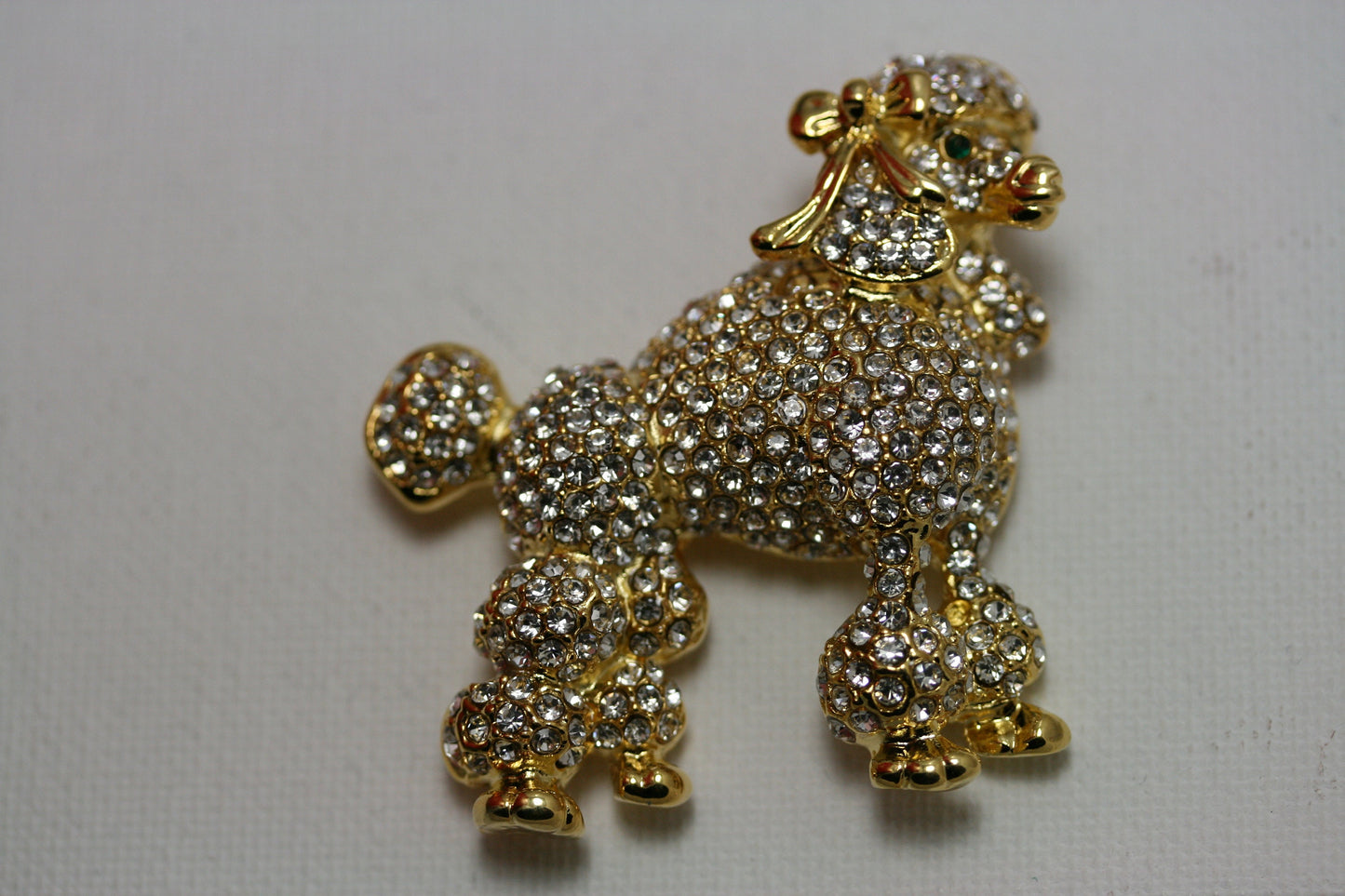 Rhinestone Crystal Poodle-Dog-Puppy Pin Brooch