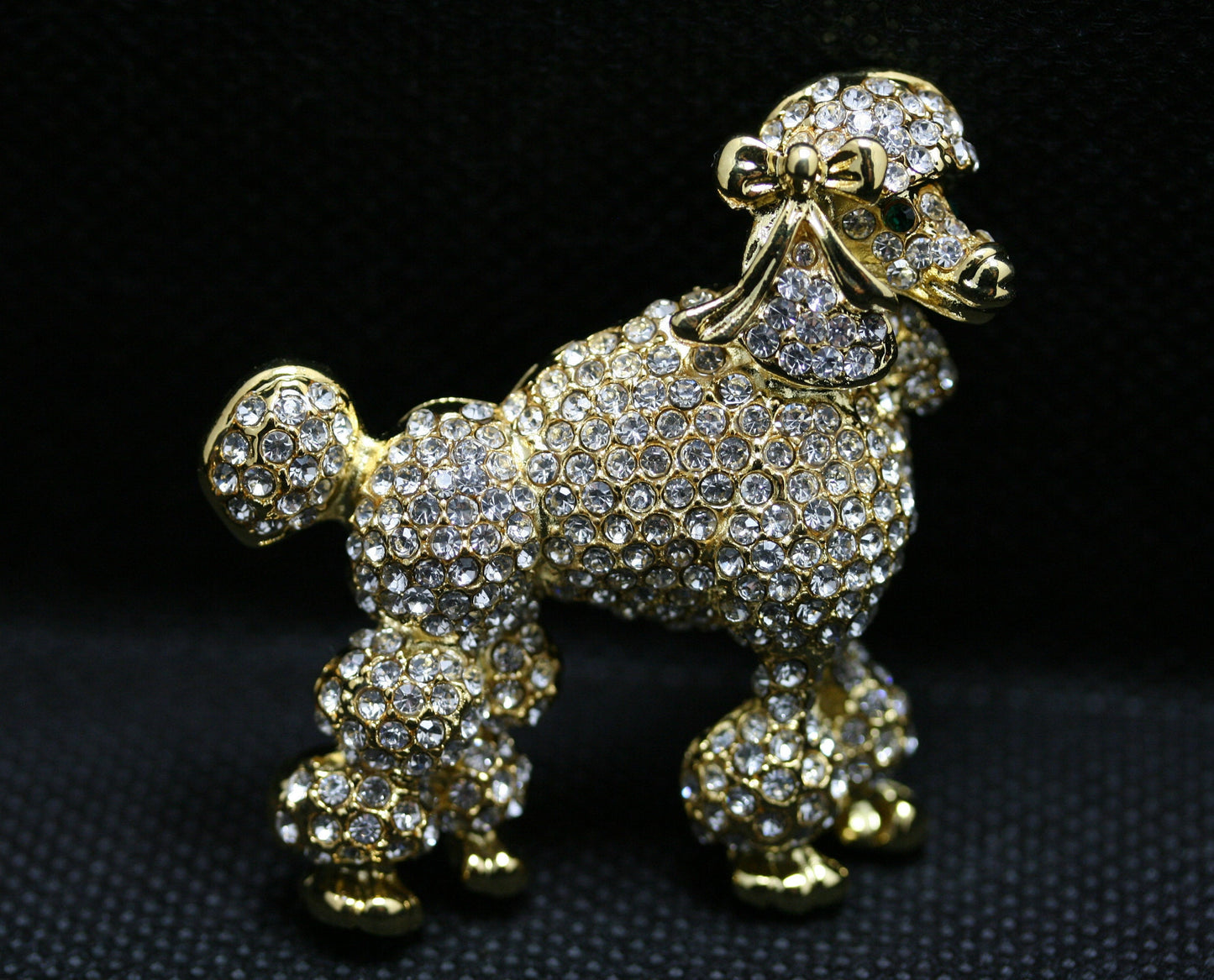 Rhinestone Crystal Poodle-Dog-Puppy Pin Brooch