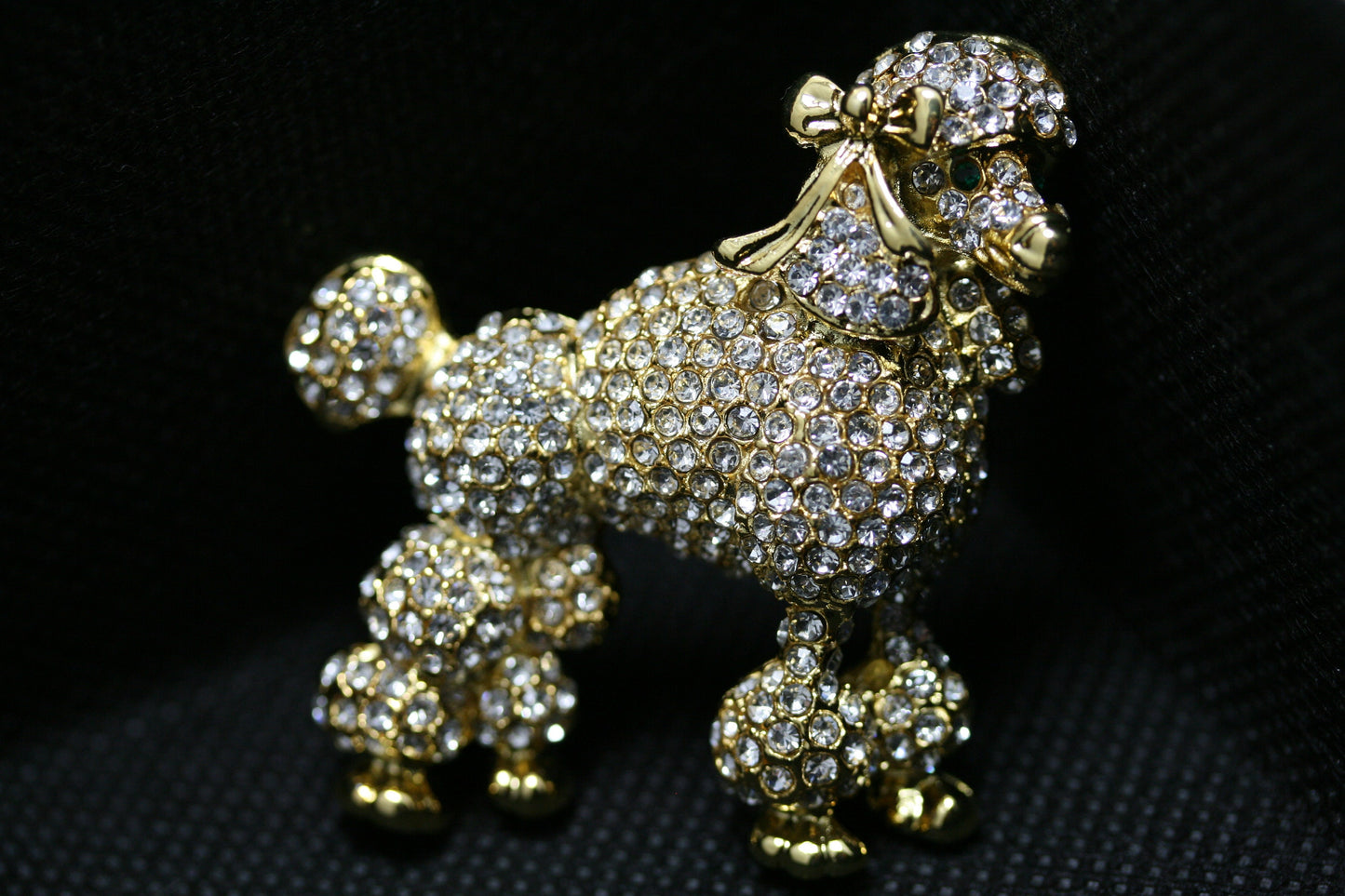 Rhinestone Crystal Poodle-Dog-Puppy Pin Brooch