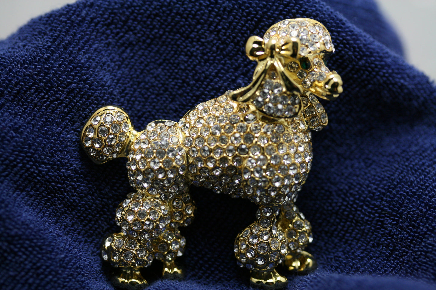 Rhinestone Crystal Poodle-Dog-Puppy Pin Brooch