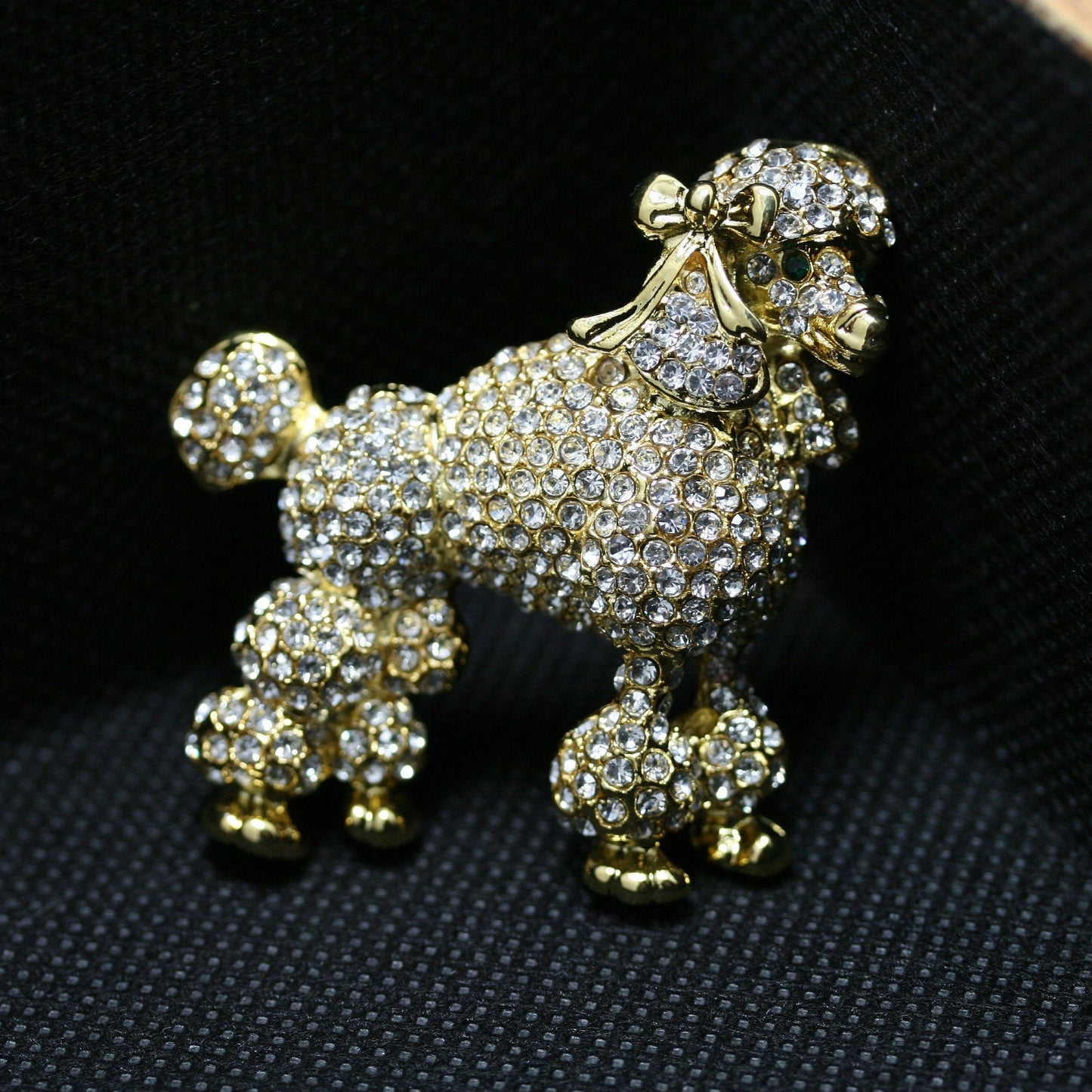 Rhinestone Crystal Poodle-Dog-Puppy Pin Brooch