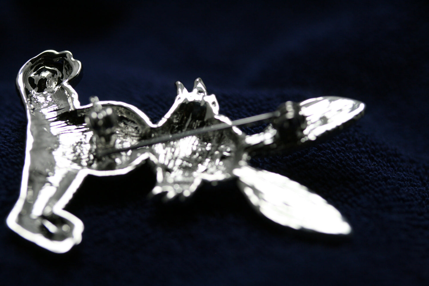Easter Bunny Rabbit Silver Rhinestone Crystal Brooch Pin
