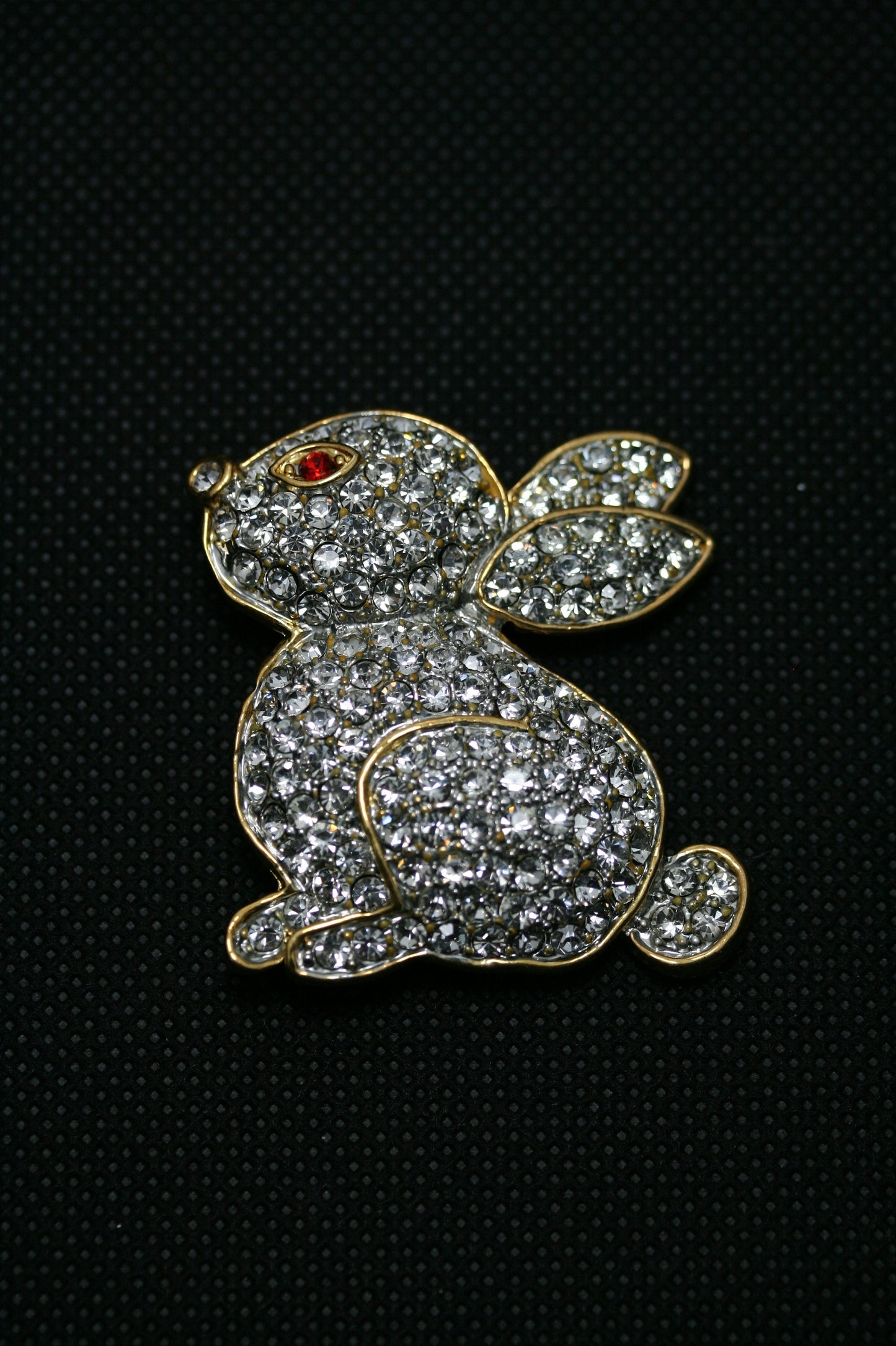Clear Rhinestone Crystal Easter Bunny Rabbit Pin Brooch