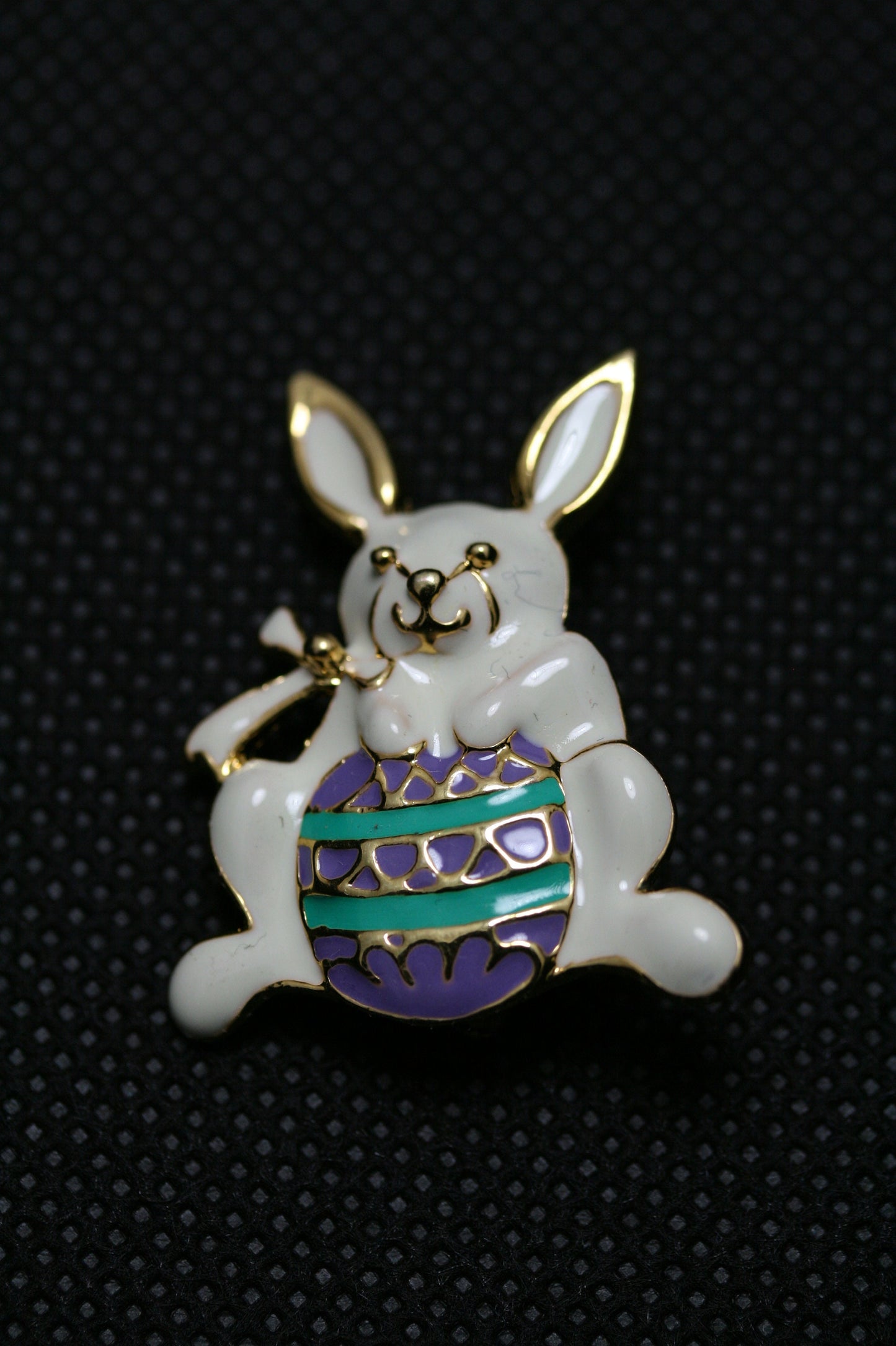 Enamel Bunny Rabbit Easter Egg Pin Brooch, Easter Bunny Pin, Easter Jewelry