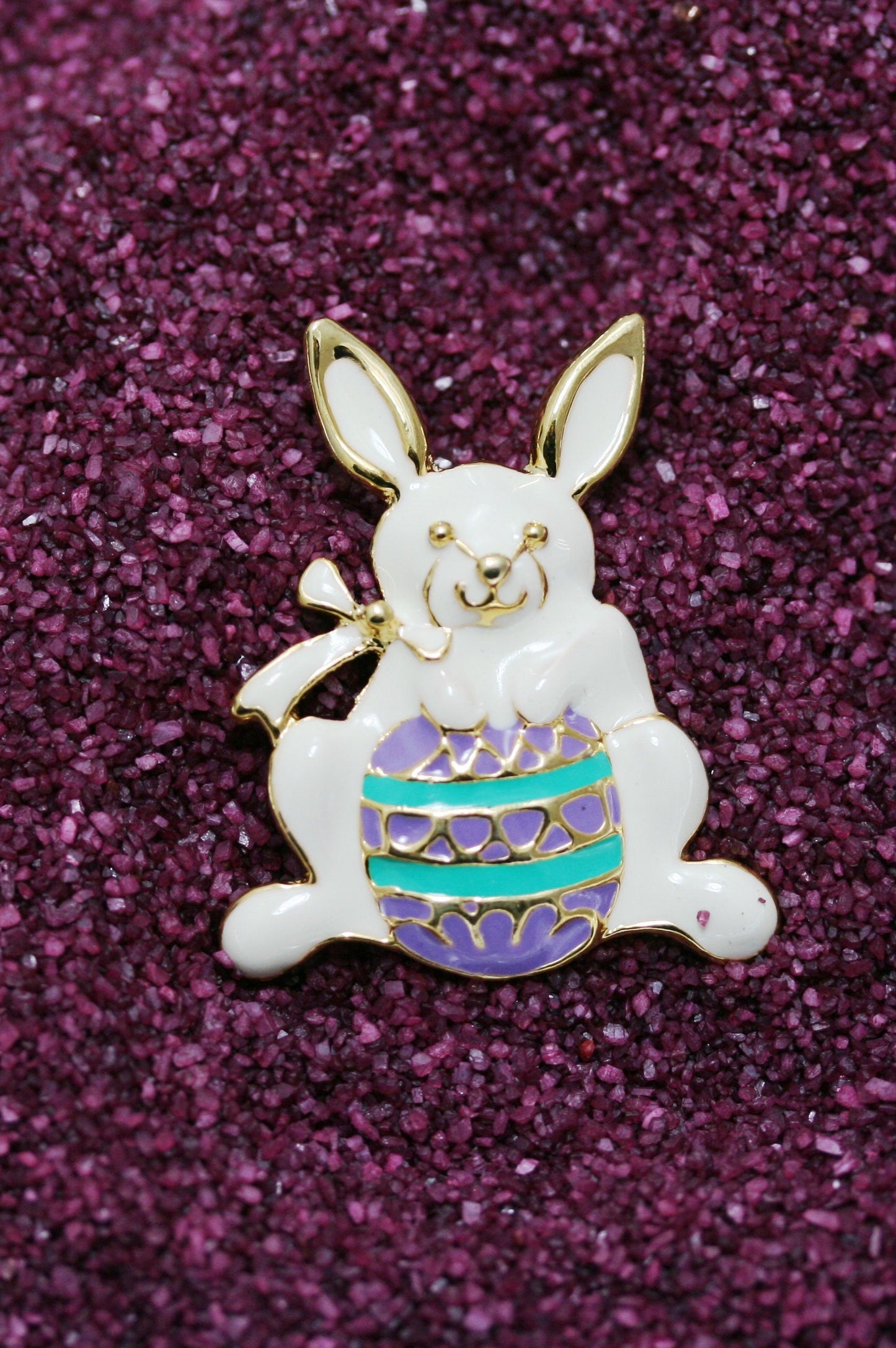 Enamel Bunny Rabbit Easter Egg Pin Brooch, Easter Bunny Pin, Easter Jewelry