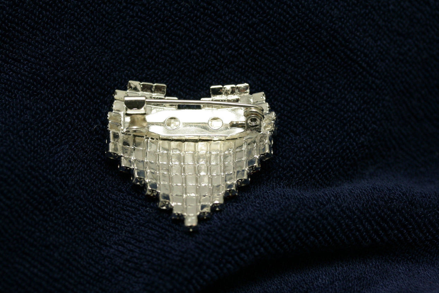 Rhinestone USA Patriotic 4th July Red White Blue Heart Pin Brooch