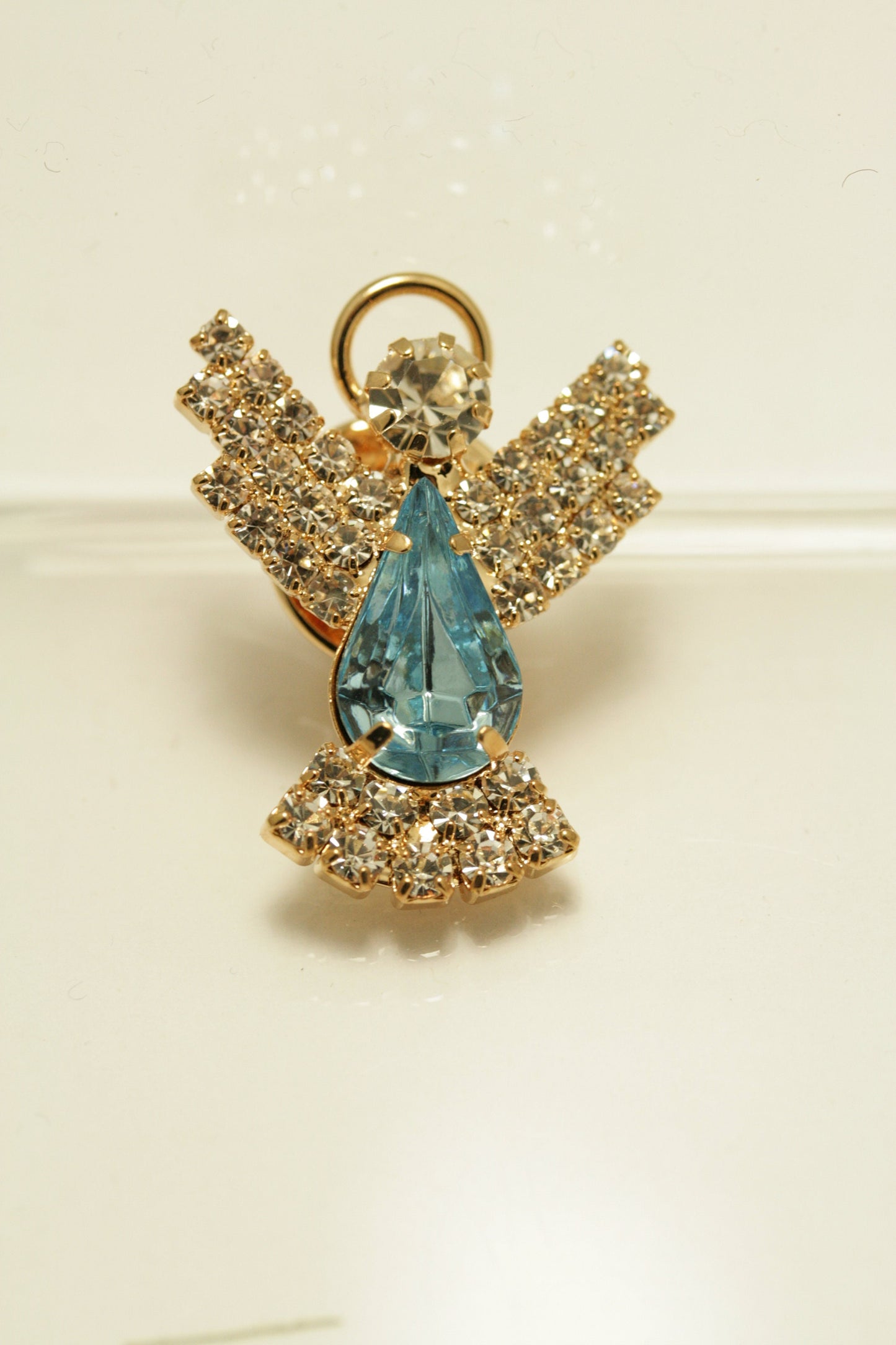 Rhinestone Halo Angel Tac Pin Brooch, Crystal Angel Push pin