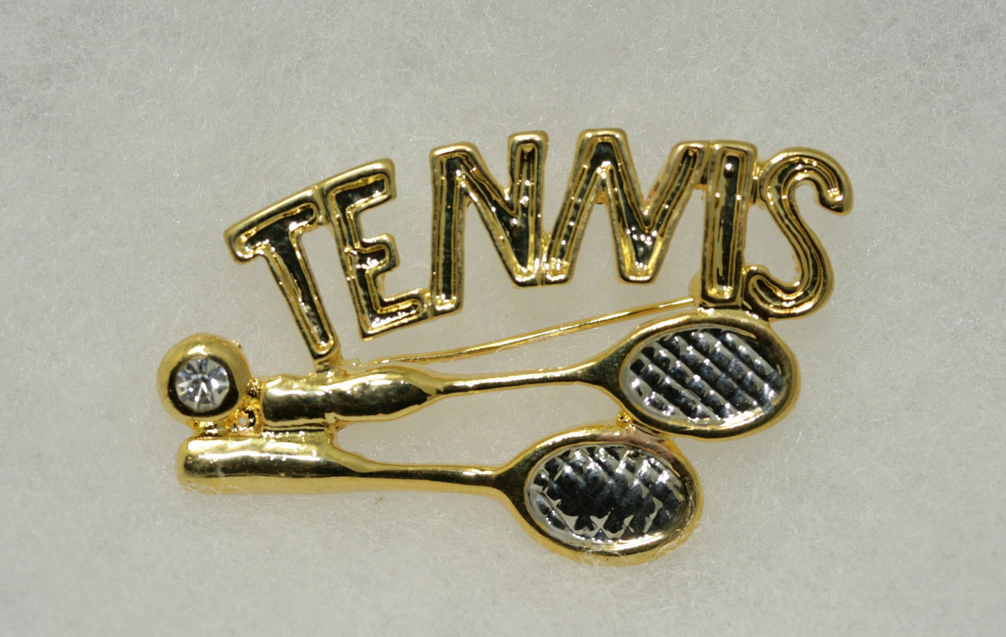 Vintage Gold Tennis racket jewelry brooch pin women Tennis player coach gift