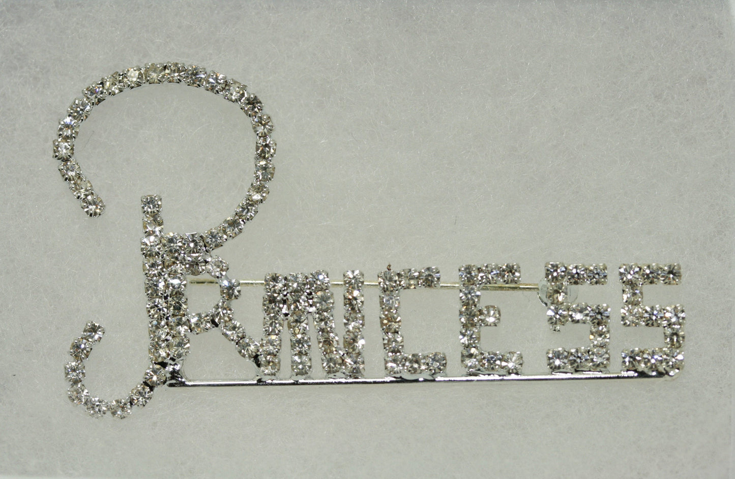 FASHION JEWELRY, Rhinestone "Princess" Word Brooch Pin, Letter Pin