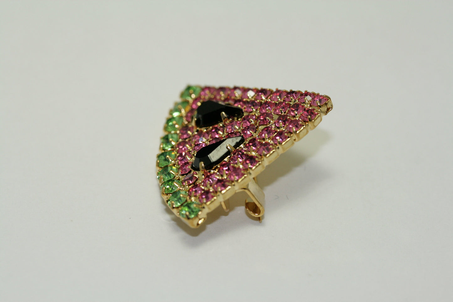 Watermelon Slice Pin Rhinestone Crystal