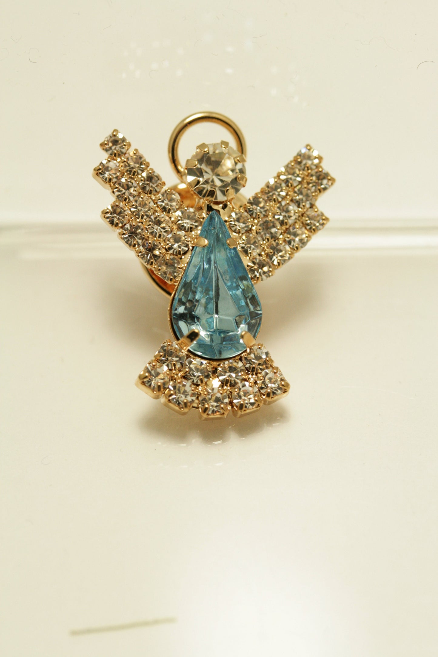 Rhinestone Halo Angel Tac Pin Brooch, Crystal Angel Push pin