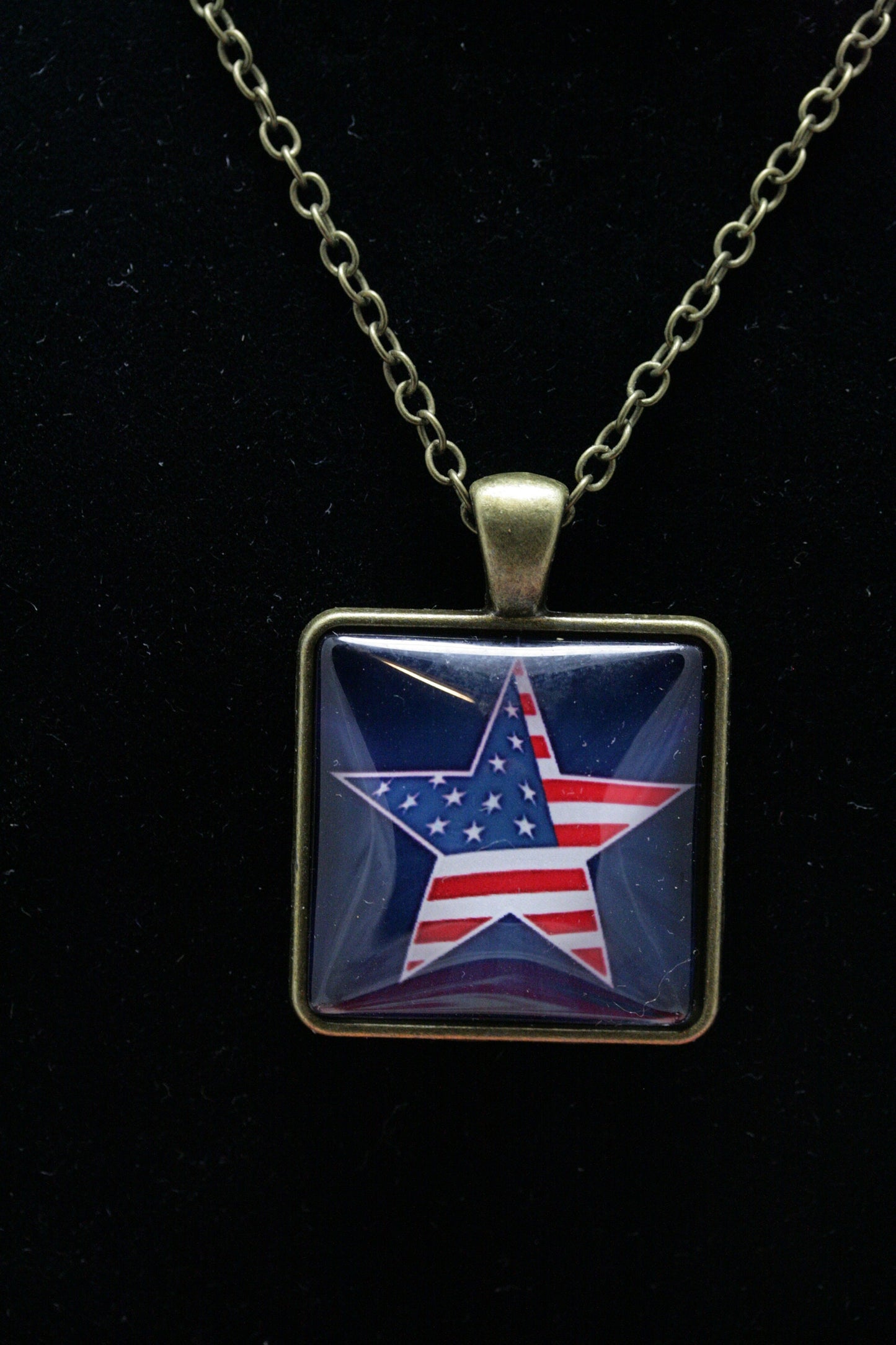 American Flag Star Necklace, USA National flag Pendant Necklaces Independence Day souvenir jewelry, Taxes Star Pendant Jewelry