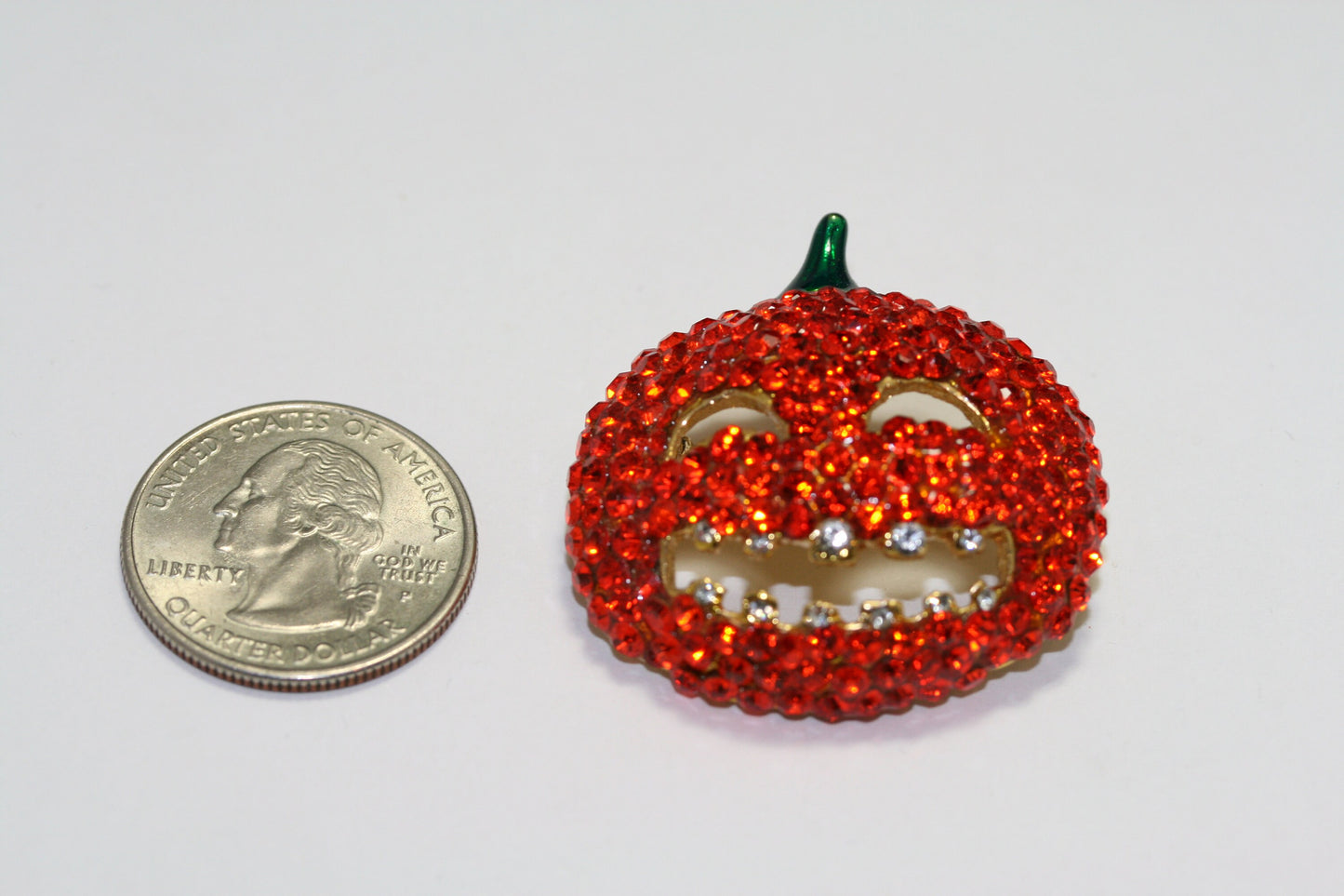 Halloween Brooch Orange Rhinestone Pumpkin Shape Festive Brooches Pin, Halloween Pumpkin Fashion Jewelry