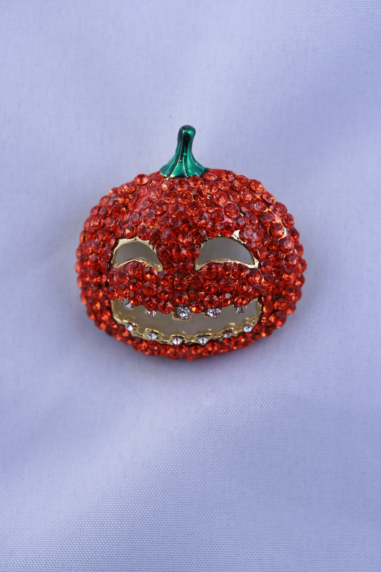 Halloween Brooch Orange Rhinestone Pumpkin Shape Festive Brooches Pin, Halloween Pumpkin Fashion Jewelry