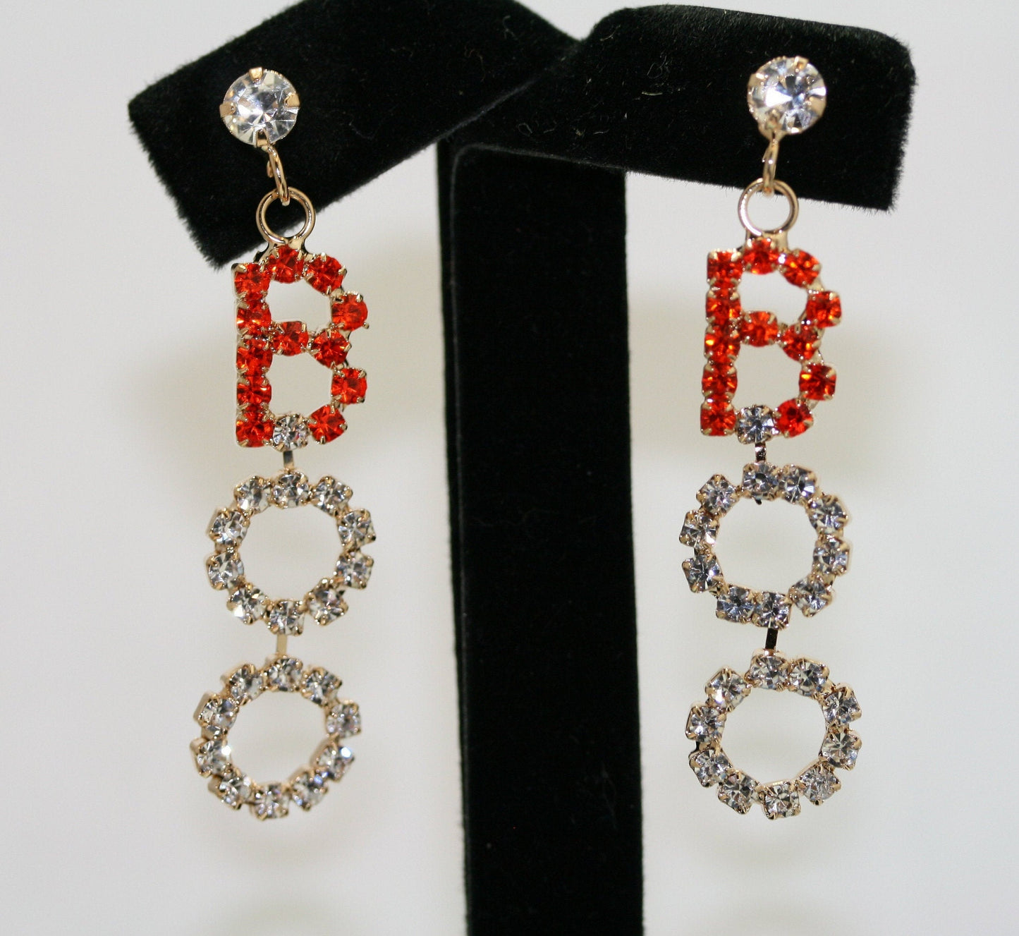 Rhinestone BOO Earrings Halloween BOO Post Earrings Spooky Scary Fun Party Jewelry