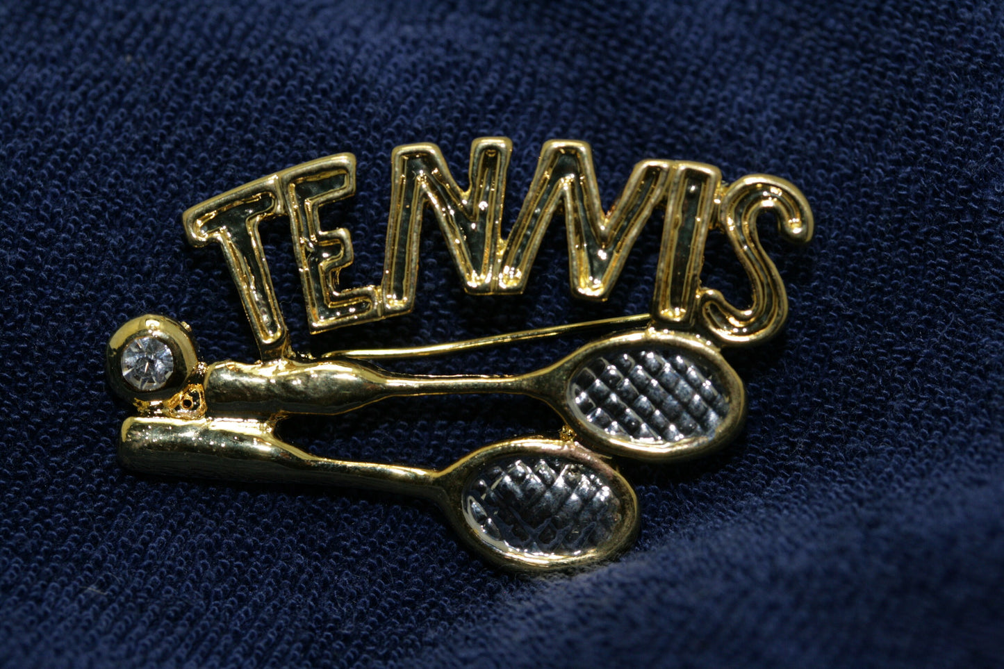 Vintage Gold Tennis racket jewelry brooch pin women Tennis player coach gift