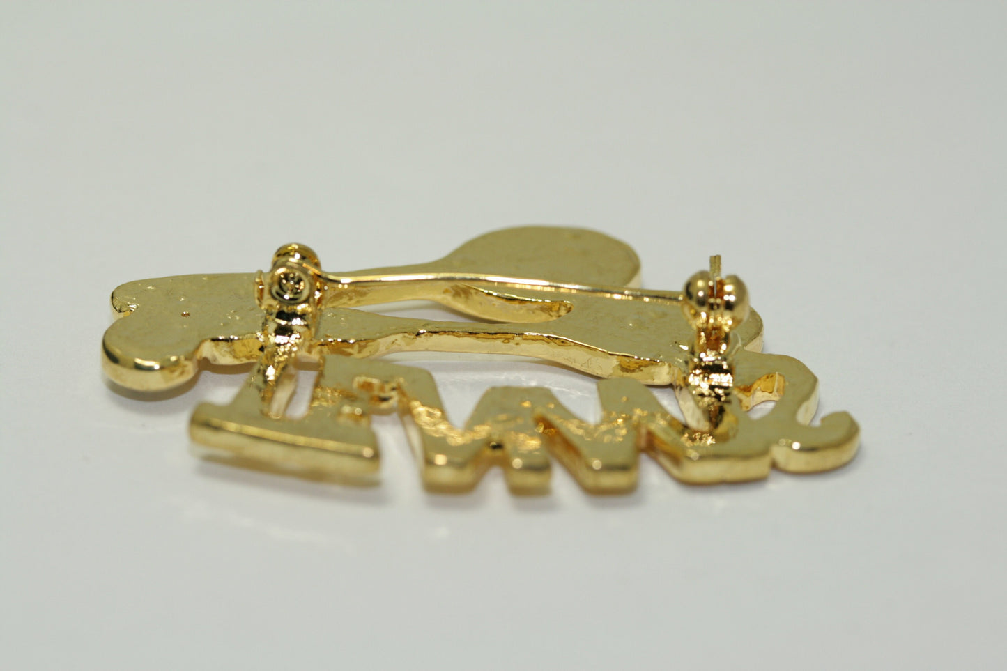 Vintage Gold Tennis racket jewelry brooch pin women Tennis player coach gift