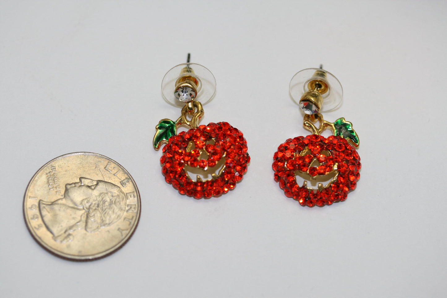 Crystal Ear stud for Girls Fashion Dangle Rhinestone Pumpkin Charms Earrings For Halloween Gifts