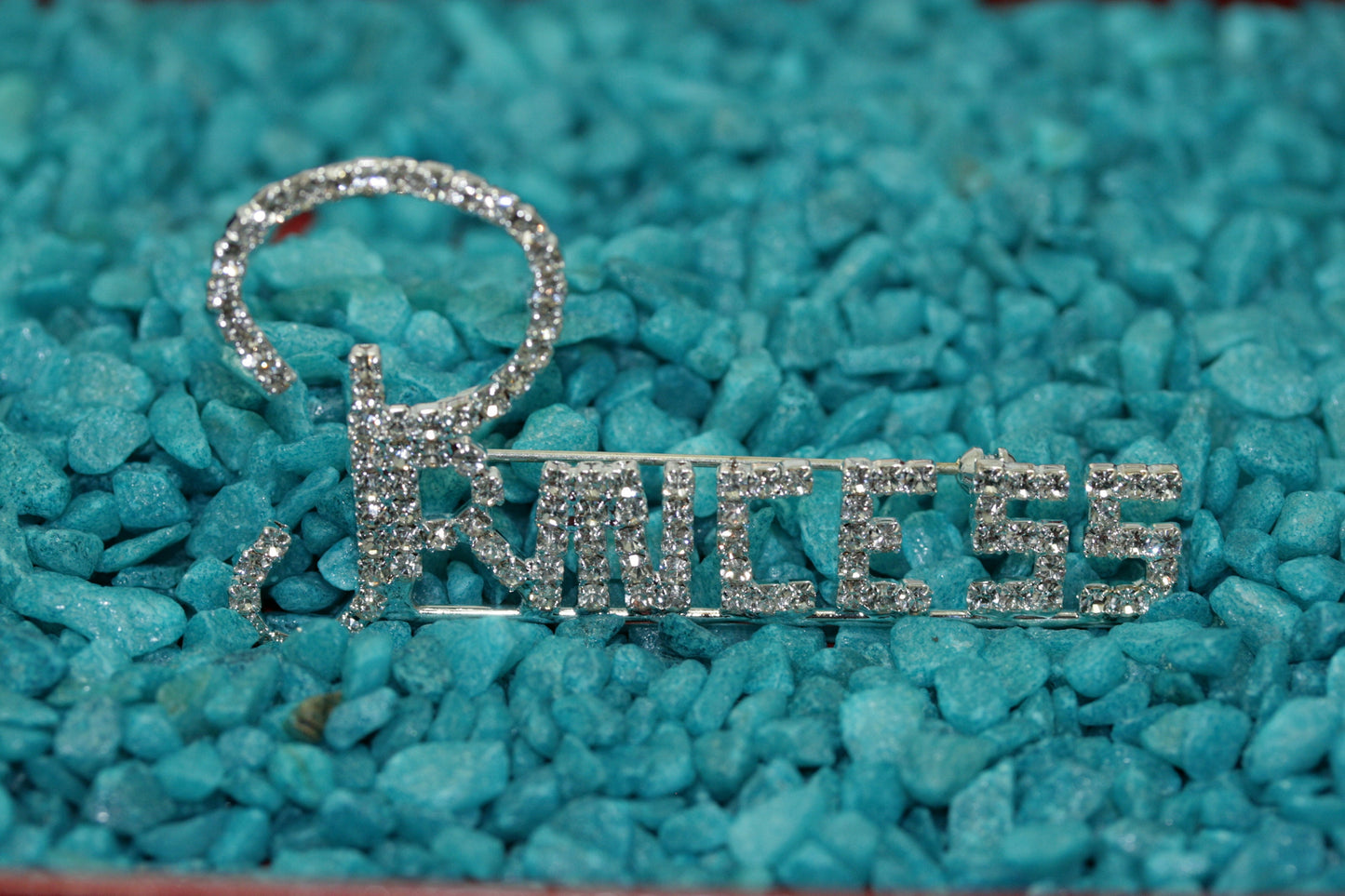 FASHION JEWELRY, Rhinestone "Princess" Word Brooch Pin, Letter Pin