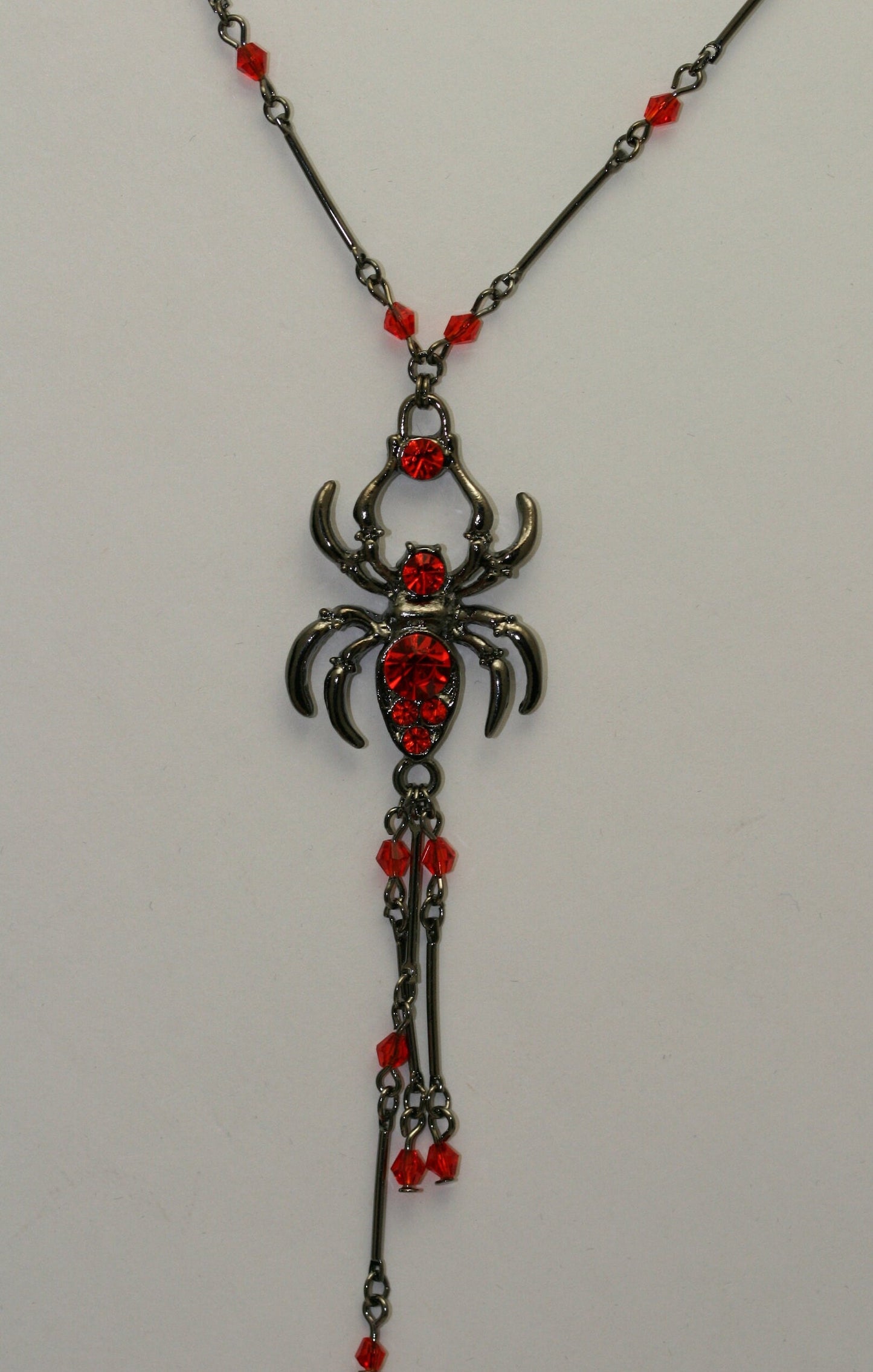 Halloween Spider Necklace Big Black Orange Crystal Spider Pendant Halloween Party Costume Accessories Necklace