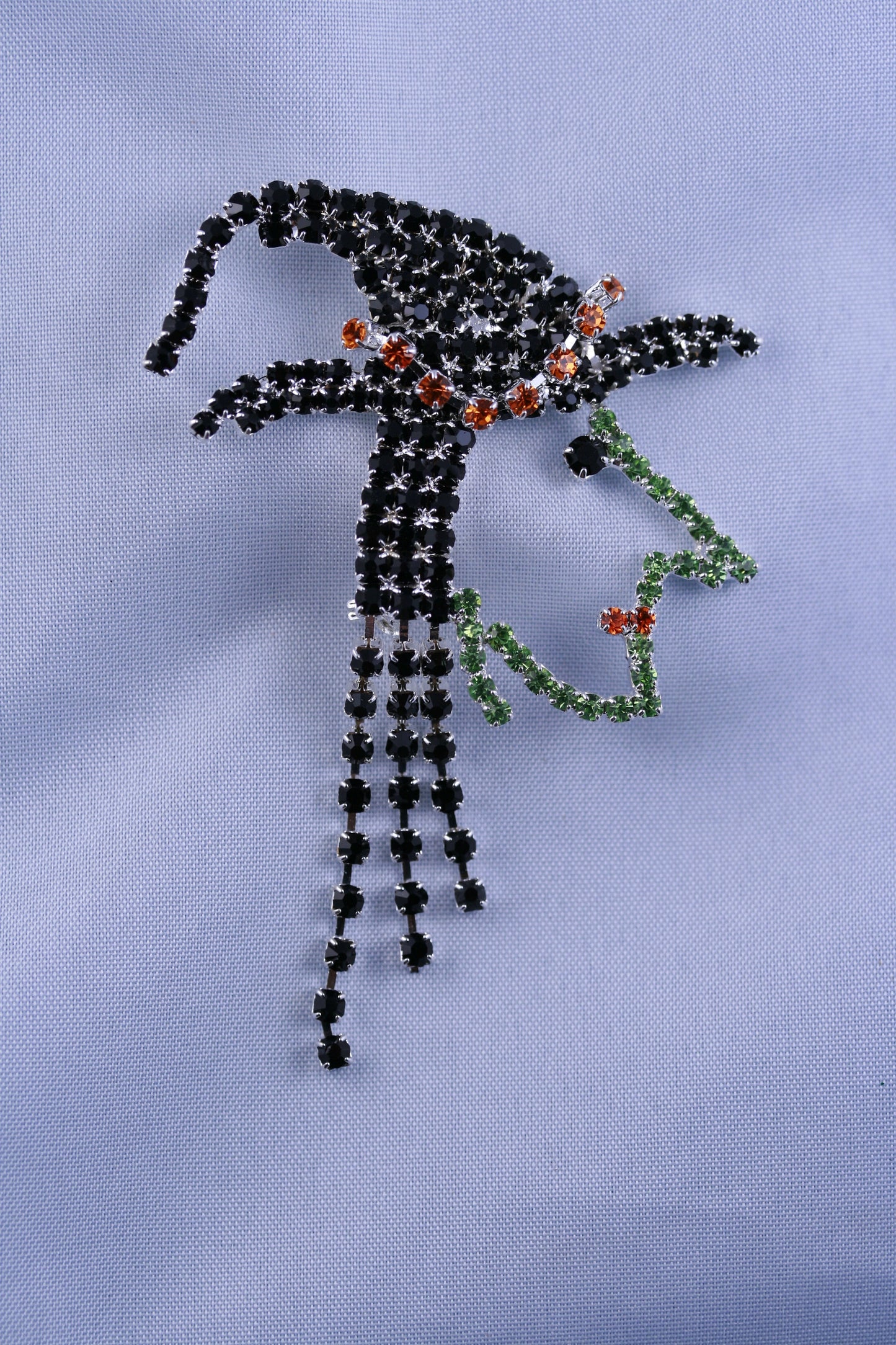 Prong Set Rhinestone Witch Western Wicked Wizard Halloween Pin Brooch, Halloween Witch Jewelry Gift