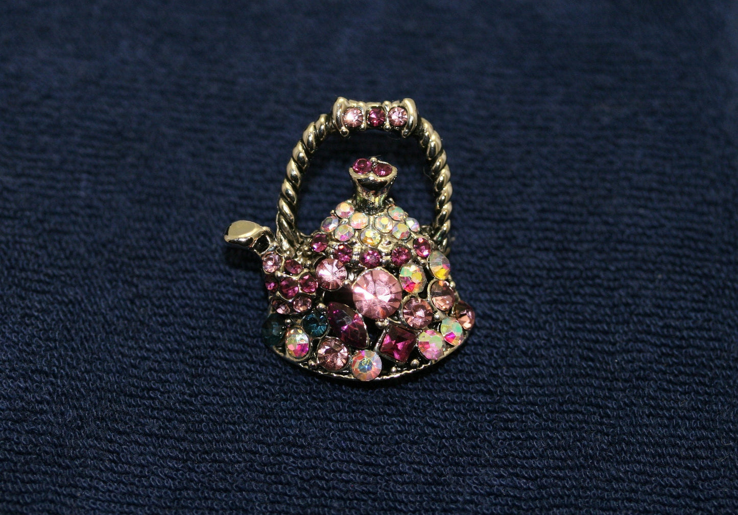 Rhinestone Teapot Brooches For Women Vintage Creative Design Pin Available Fashion Jewelry