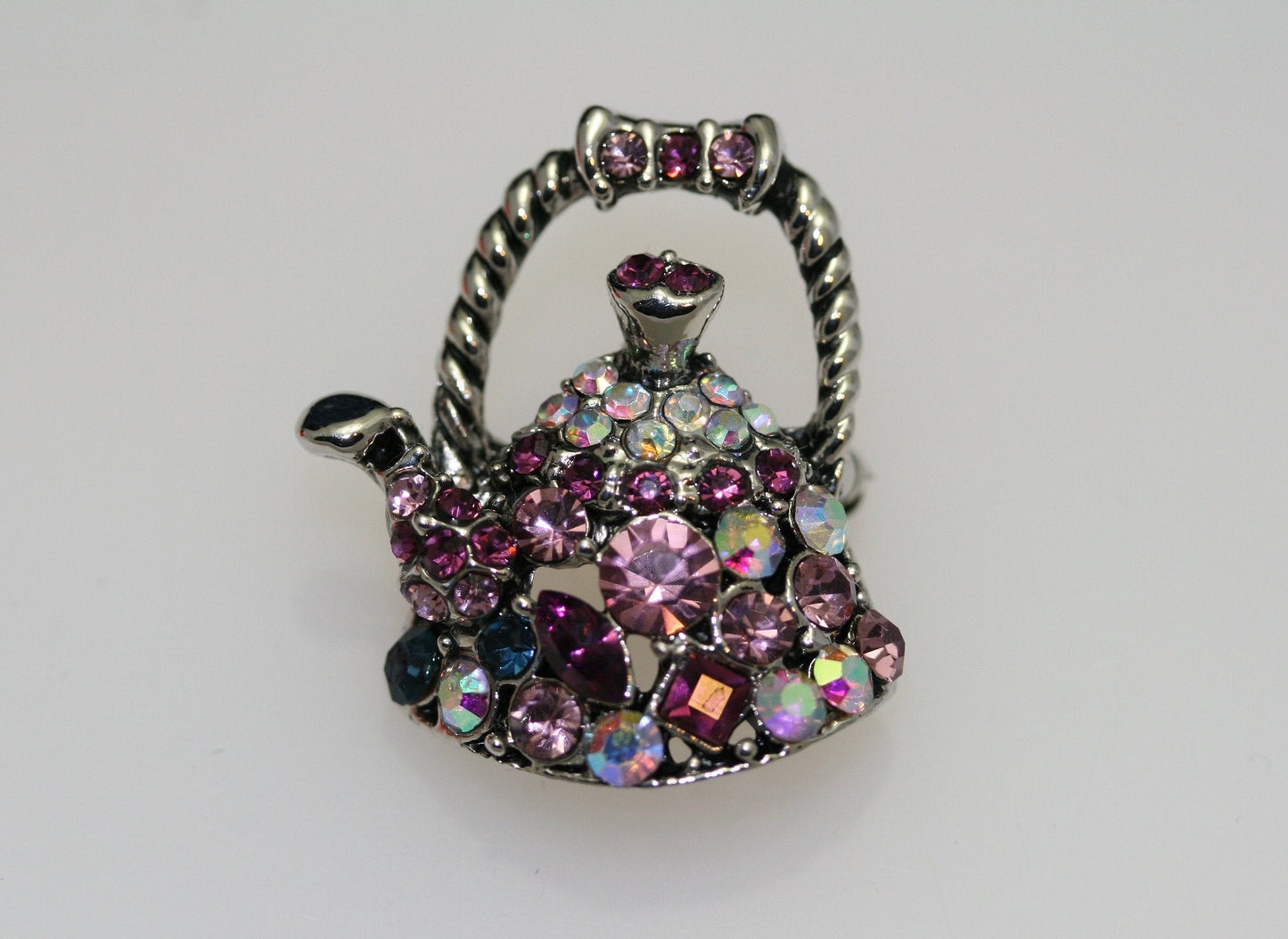 Rhinestone Teapot Brooches For Women Vintage Creative Design Pin Available Fashion Jewelry