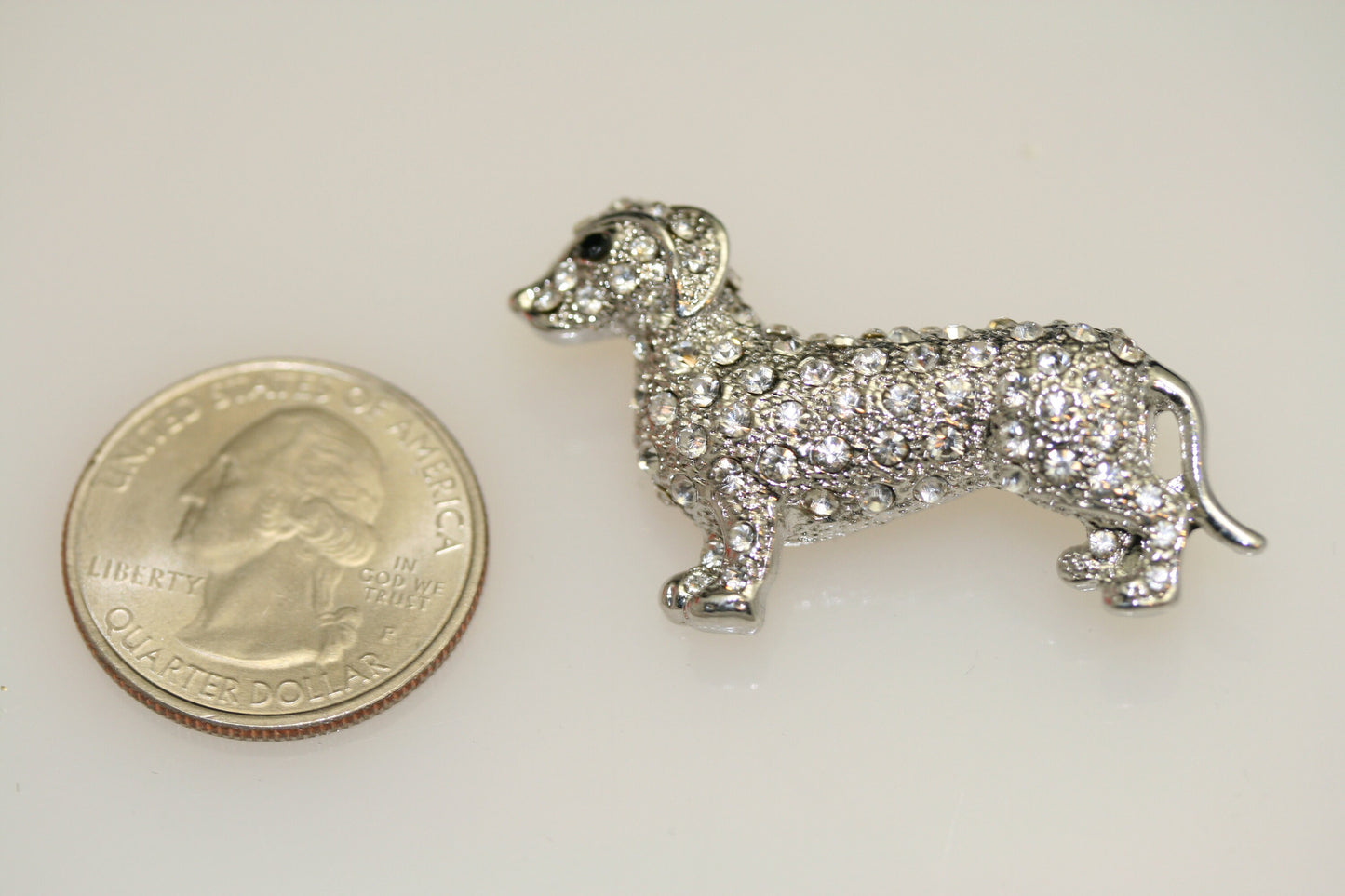 Rhinestone cute dachshund pin, dog pin brooch, rhinestone dog dachshund jewelry