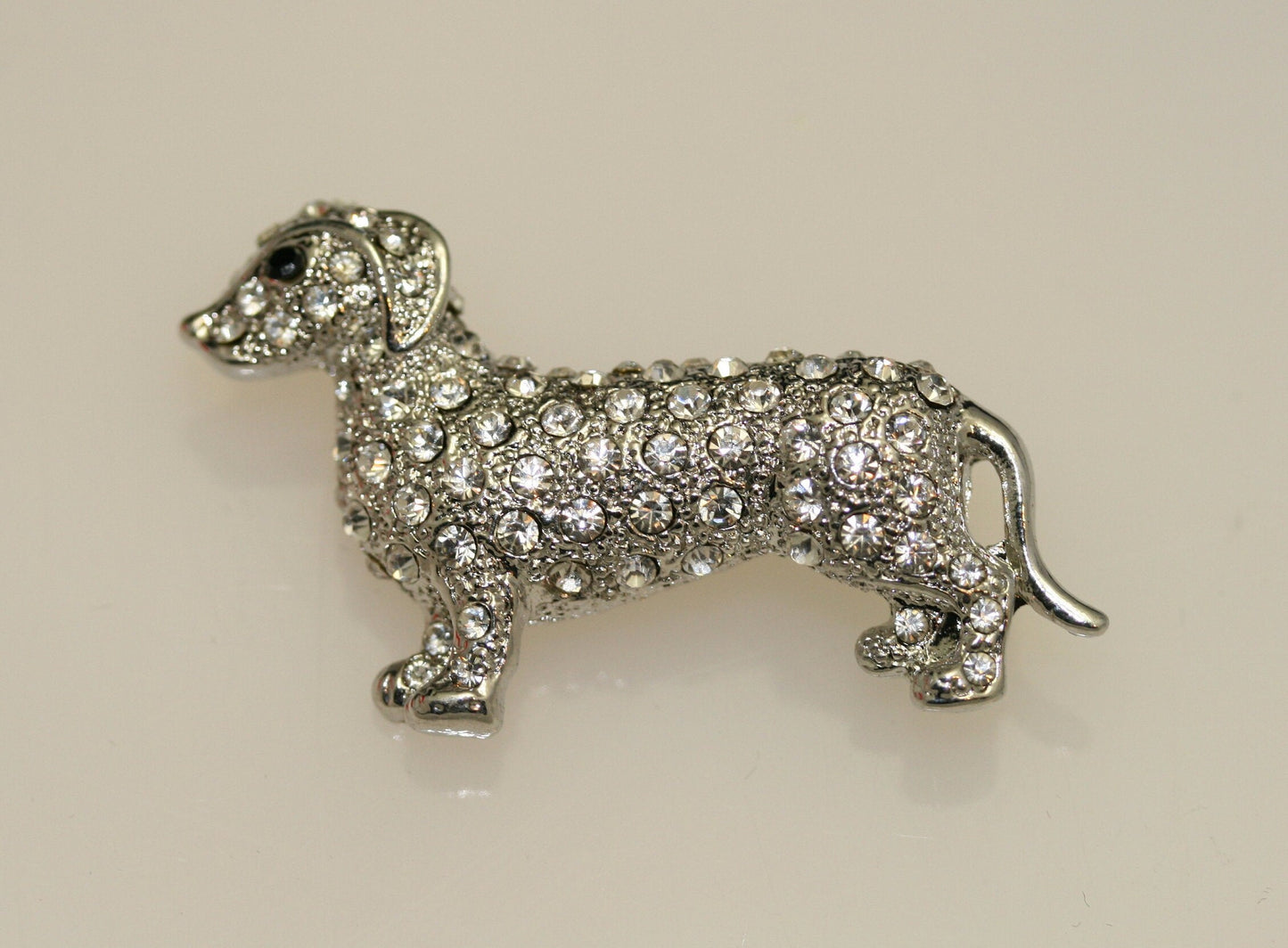 Rhinestone cute dachshund pin, dog pin brooch, rhinestone dog dachshund jewelry