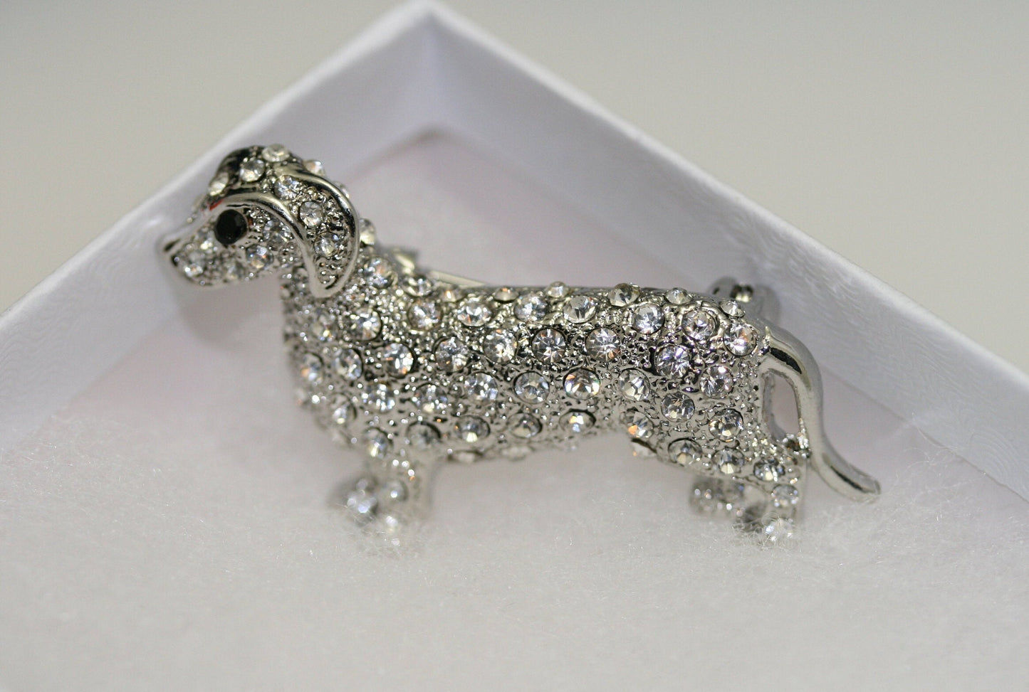 Rhinestone cute dachshund pin, dog pin brooch, rhinestone dog dachshund jewelry