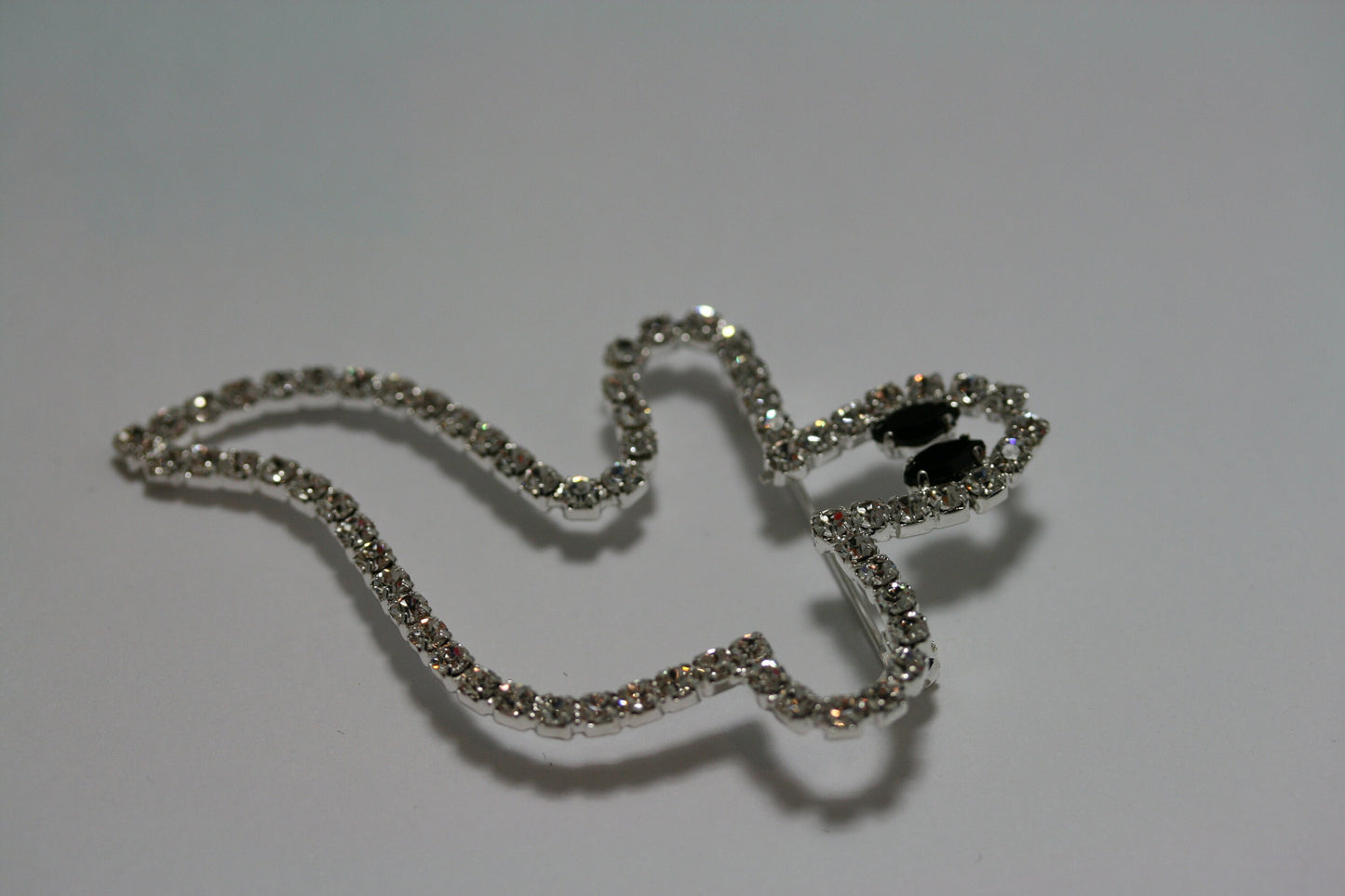 Rhinestone Crystal Outline Ghost Halloween Brooch Pin, White Ghost Brooch,