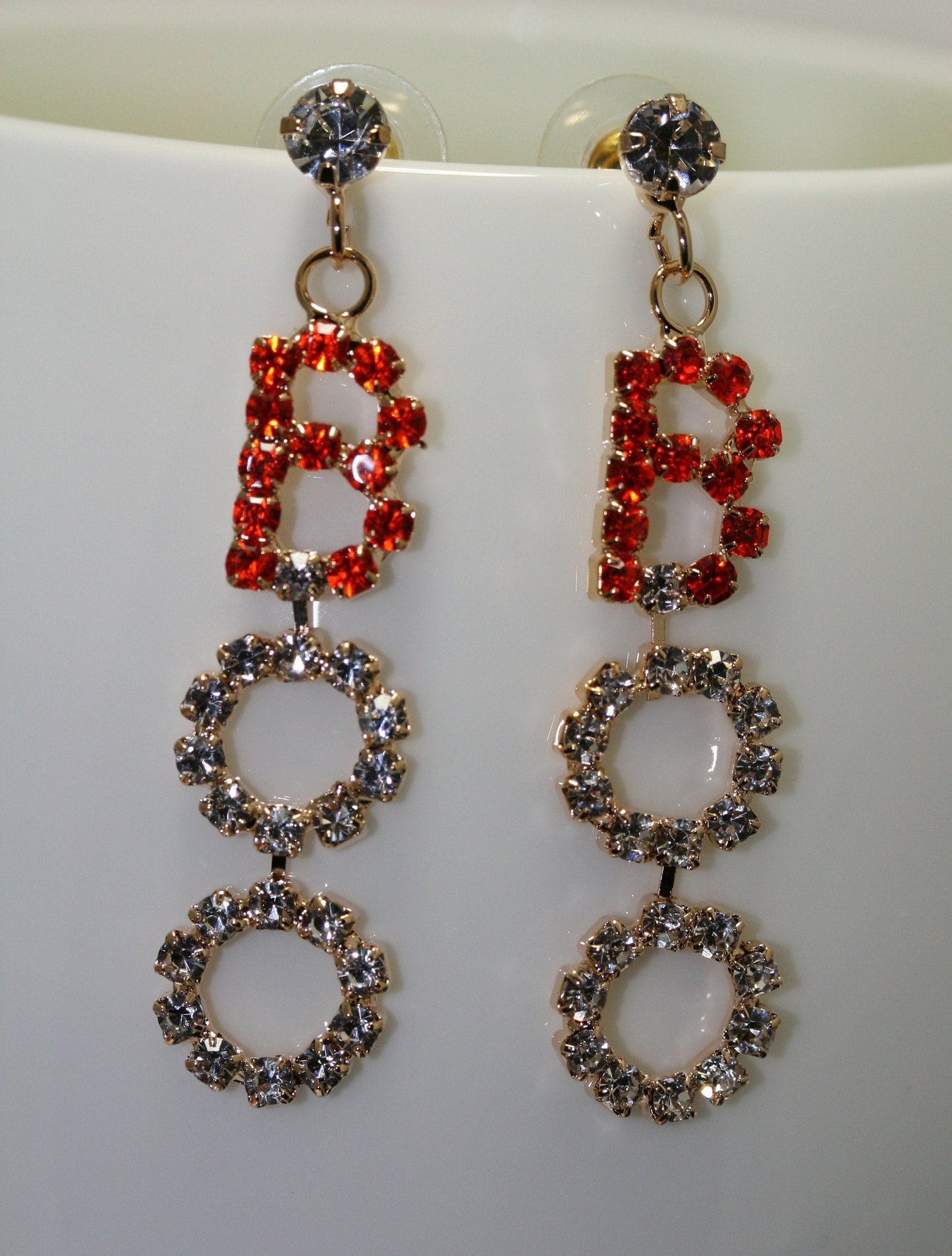 Rhinestone BOO Earrings Halloween BOO Post Earrings Spooky Scary Fun Party Jewelry