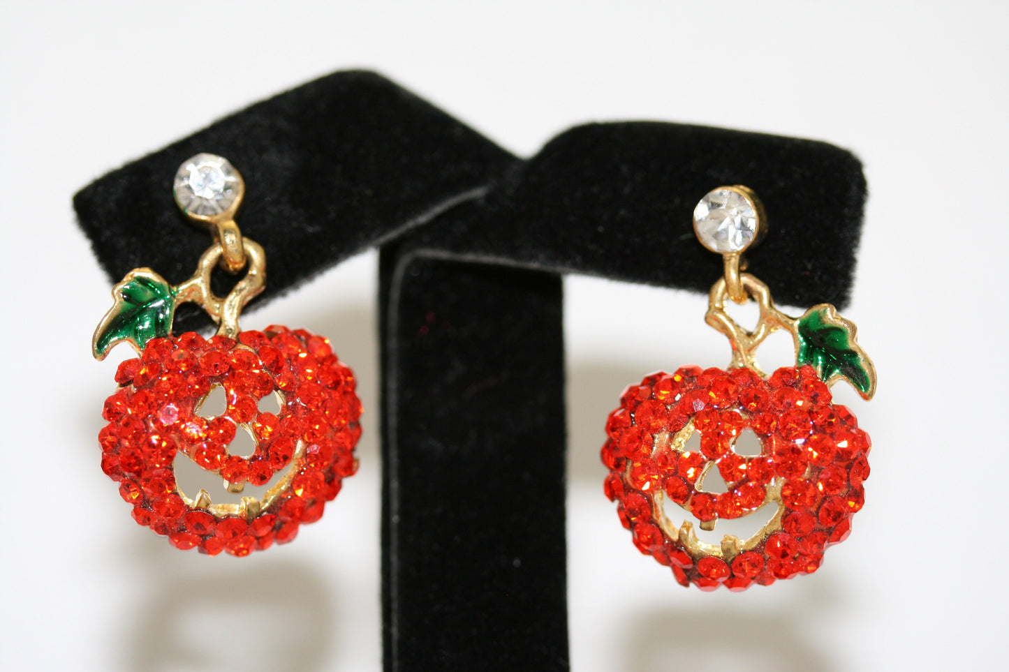 Crystal Ear stud for Girls Fashion Dangle Rhinestone Pumpkin Charms Earrings For Halloween Gifts