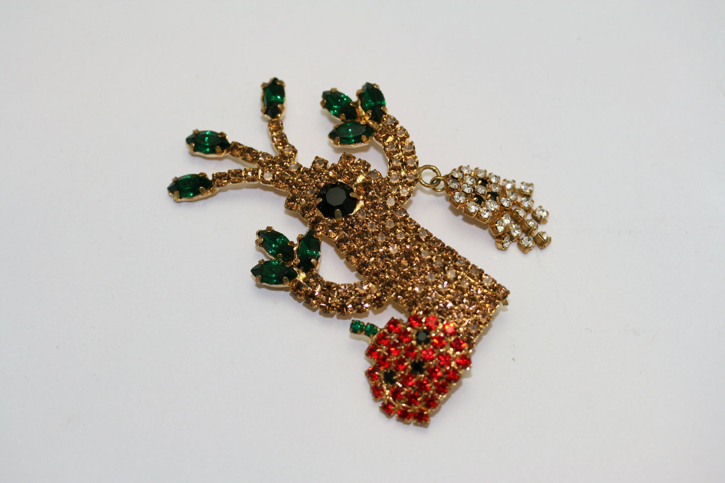Vintage Halloween Brooch Pin With Swing Ghost & Pumpkin Bright Rhinestone, Halloween Jewelry, Halloween Pumpkin Brooch Pin