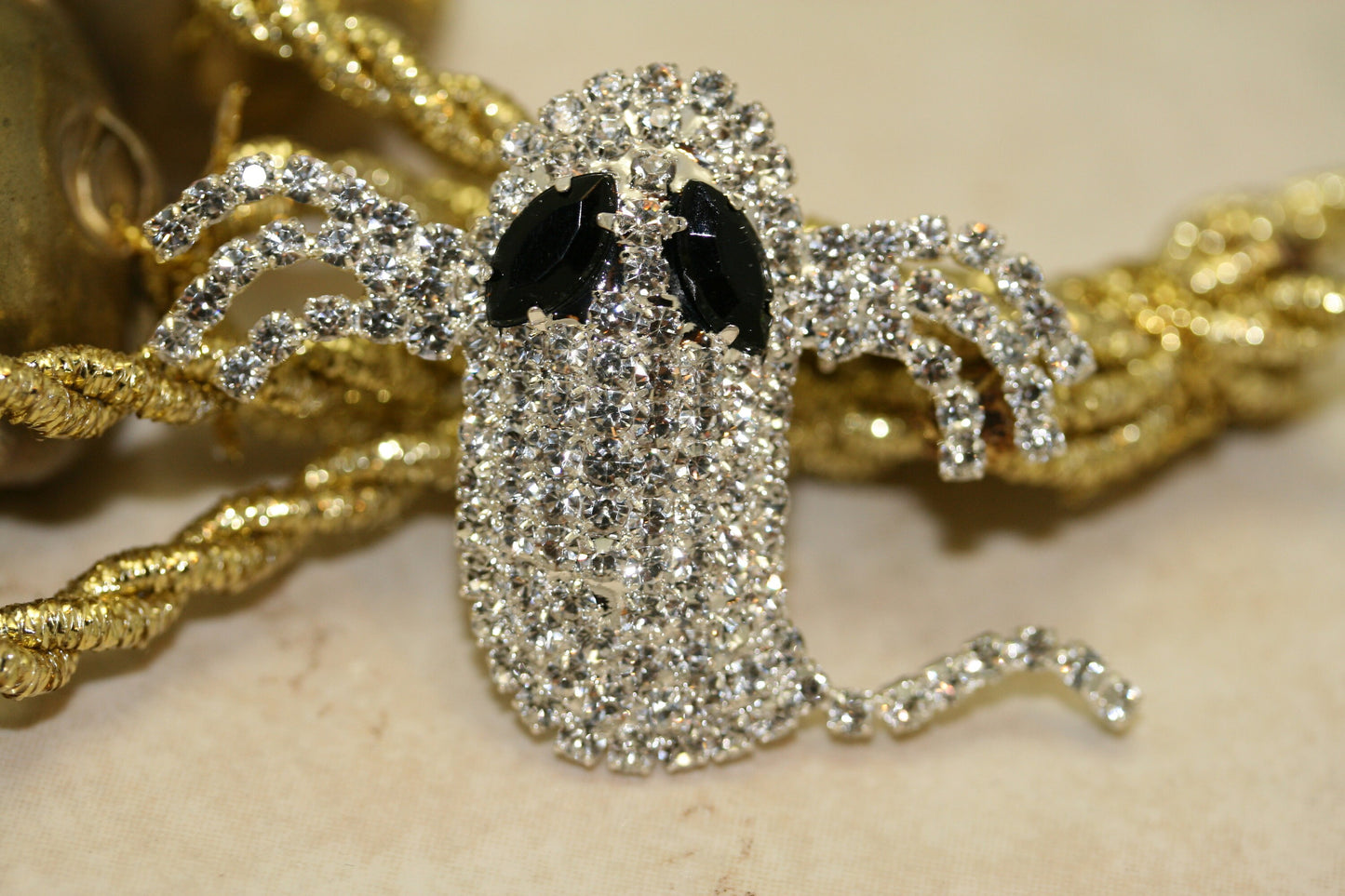 GRANDLING Bling bling Halloween Ghost Theme Gift Rhinestone Jewelry "Ghost" Brooch Pins
