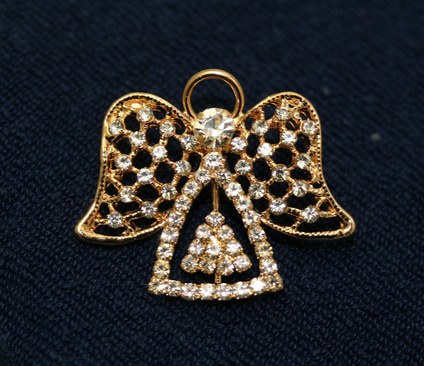 Vintage rhinestone angel pin brooch, heavenly angel pin, Christmas Jewelry, angel jewelry