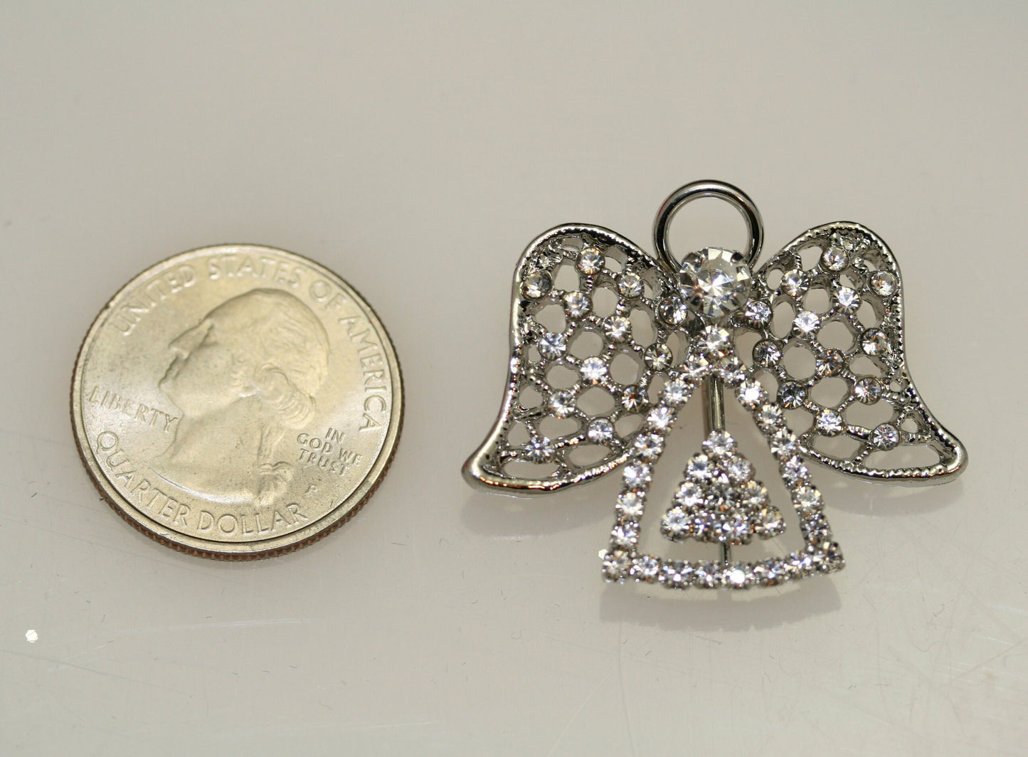 Vintage rhinestone angel pin brooch, heavenly angel pin, Christmas Jewelry, angel jewelry